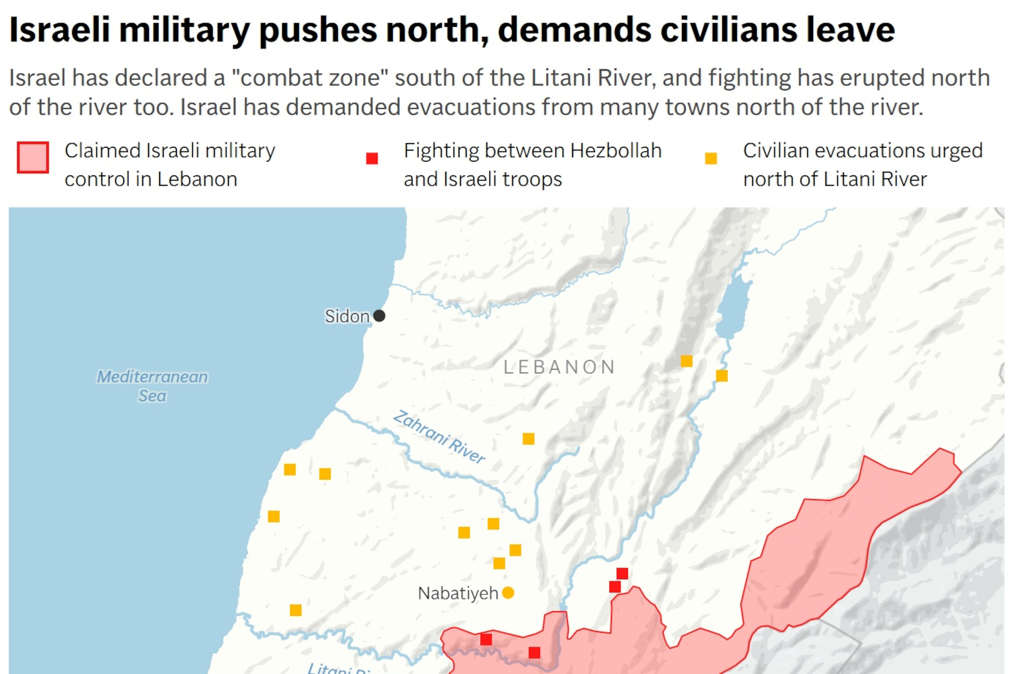 Lebanon-Israel-Hezbollah-Map