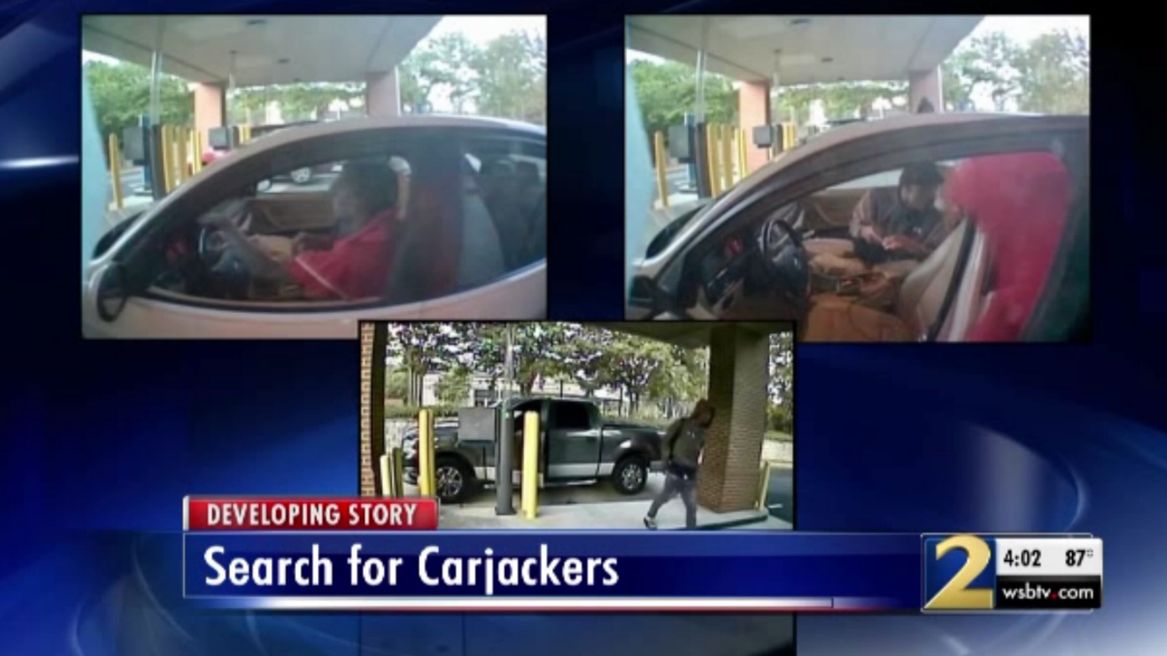 Peachtree City police are searching for three men accused of two armed carjackings over the weekend.