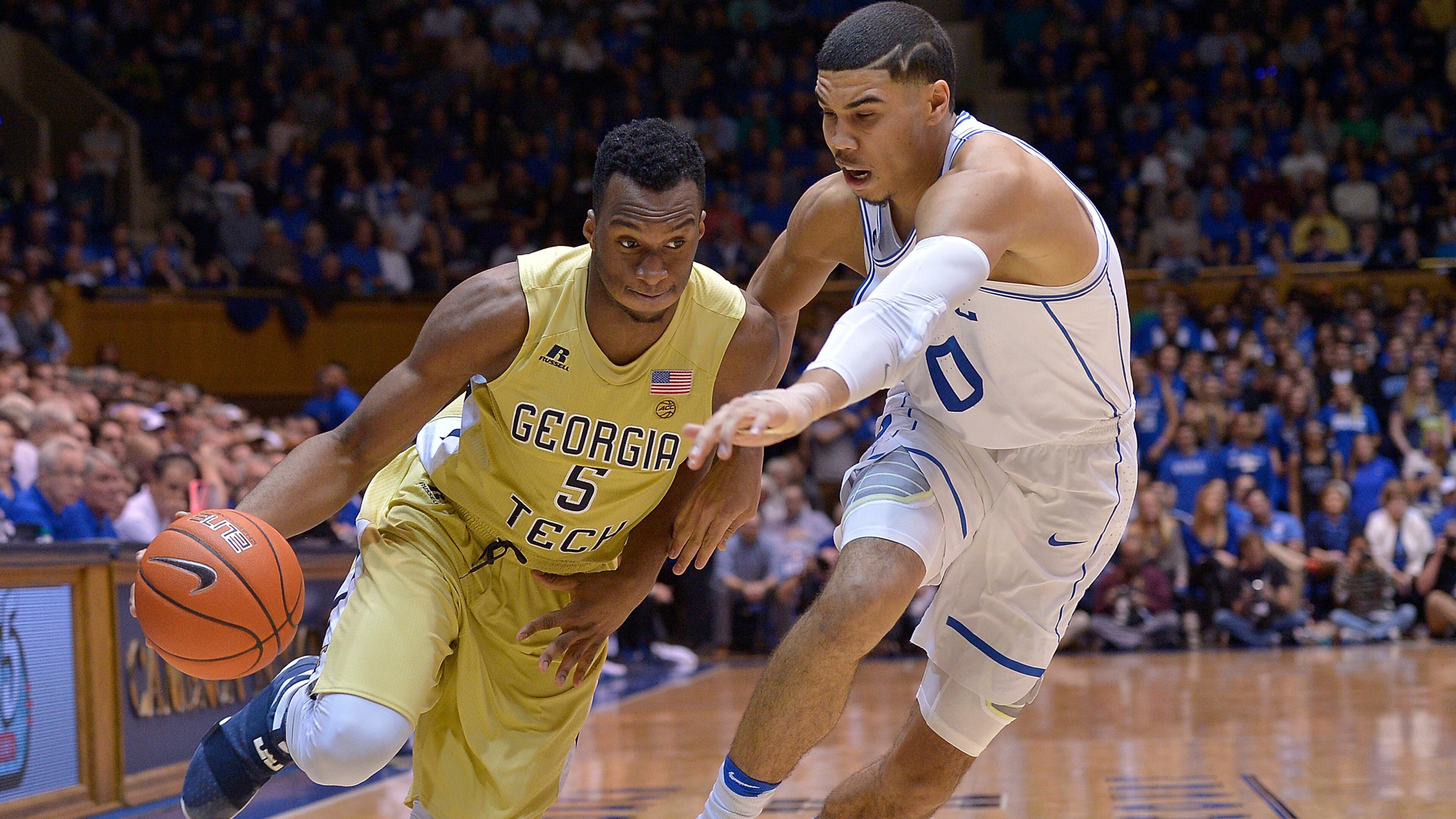 Josh Okogie leads Georgia Tech into the Yellow Jackets’ NIT second-round game against Belmont at noon Sunday. (Photo by Grant Halverson/Getty Images)