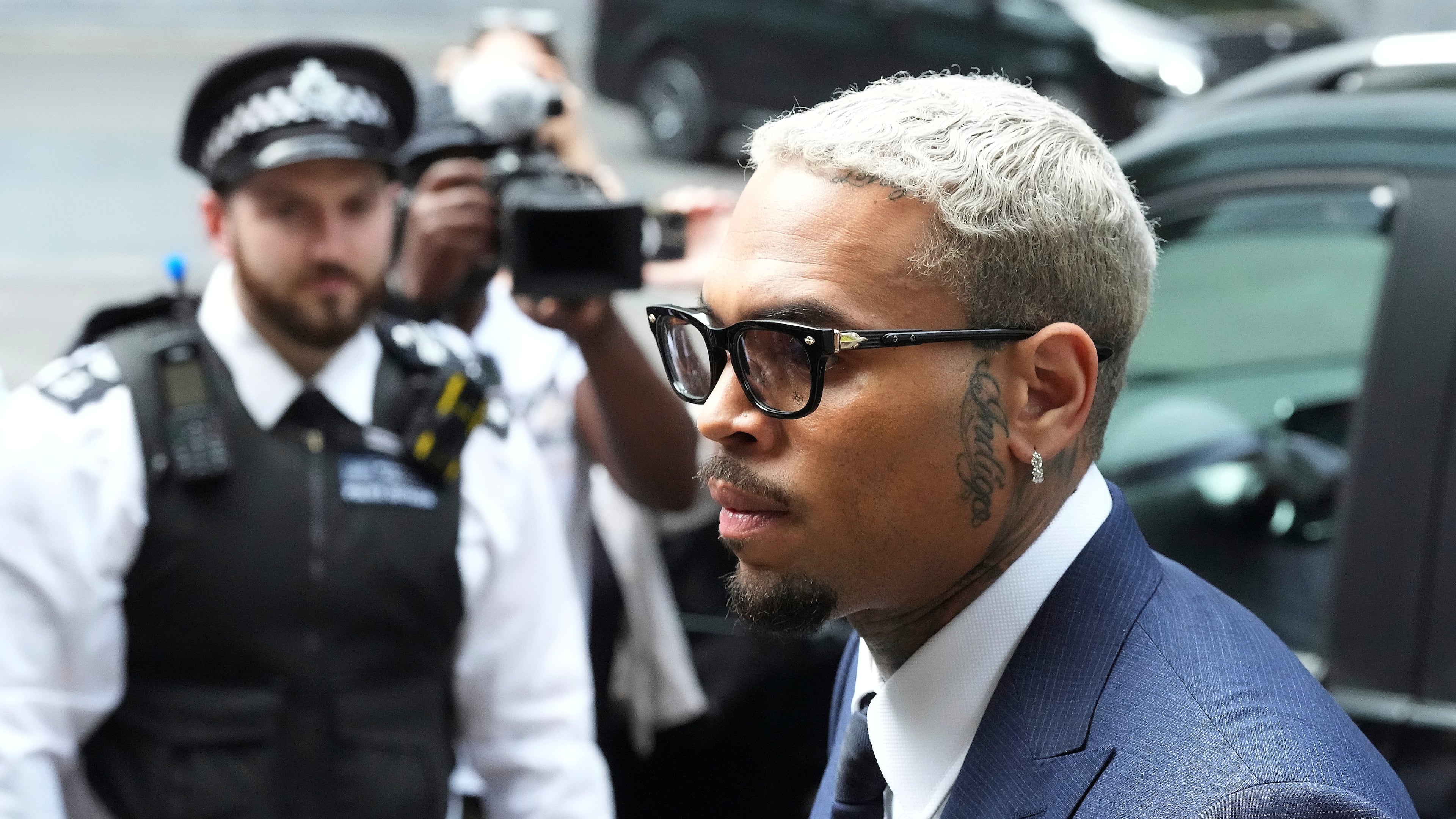 FILE - R&B singer Chris Brown arrives at Southwark Crown Court to attend a plea hearing in London, Friday, June 20, 2025. (AP Photo/Frank Augstein, File)