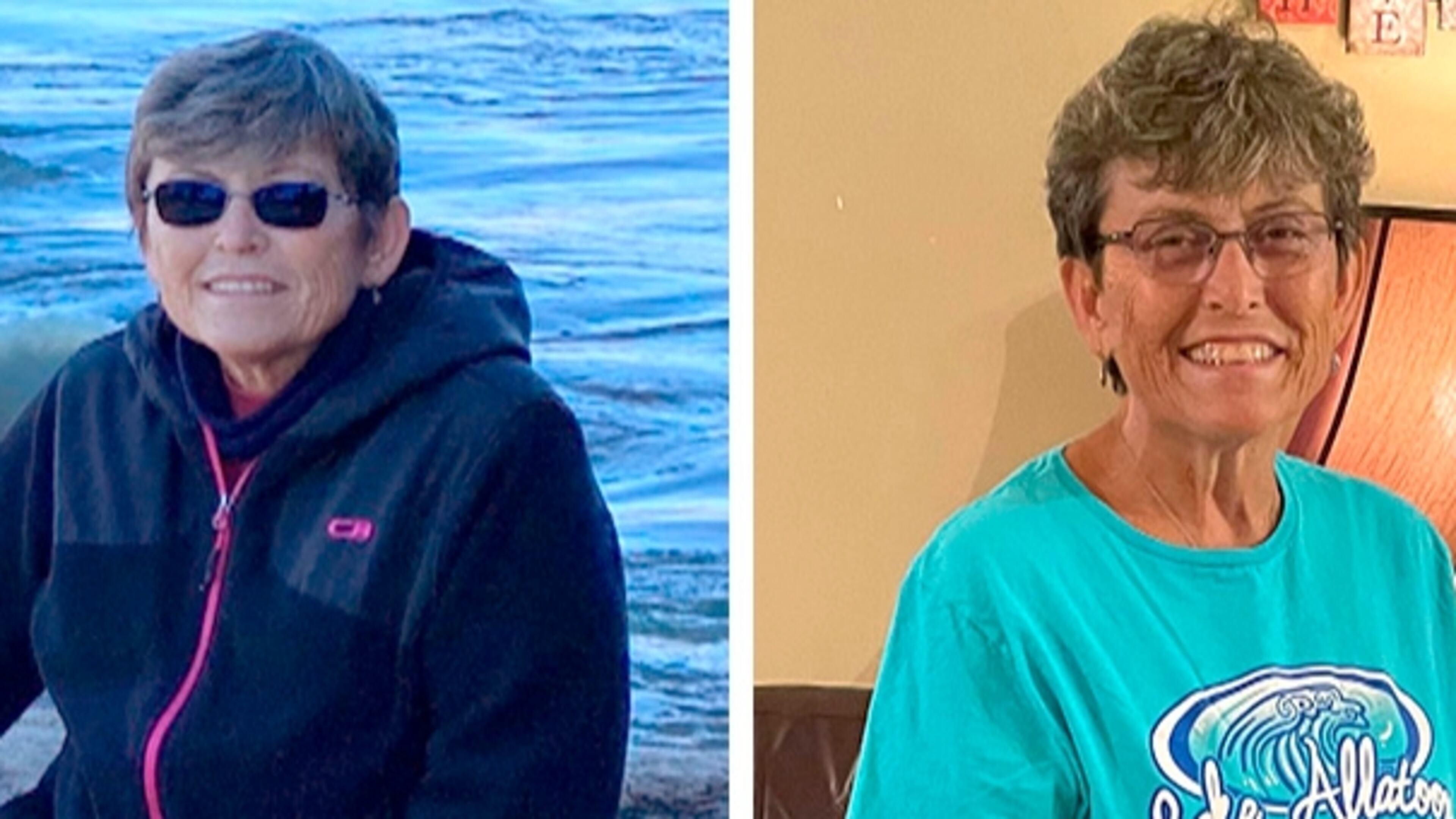The photo on the left of Marilyn Dryden was taken in February 2021, the same month she began changing what she ate and embarked on an exercise program. The photo of her on the right was taken this month. (Photos contributed by Marilyn Dryden).