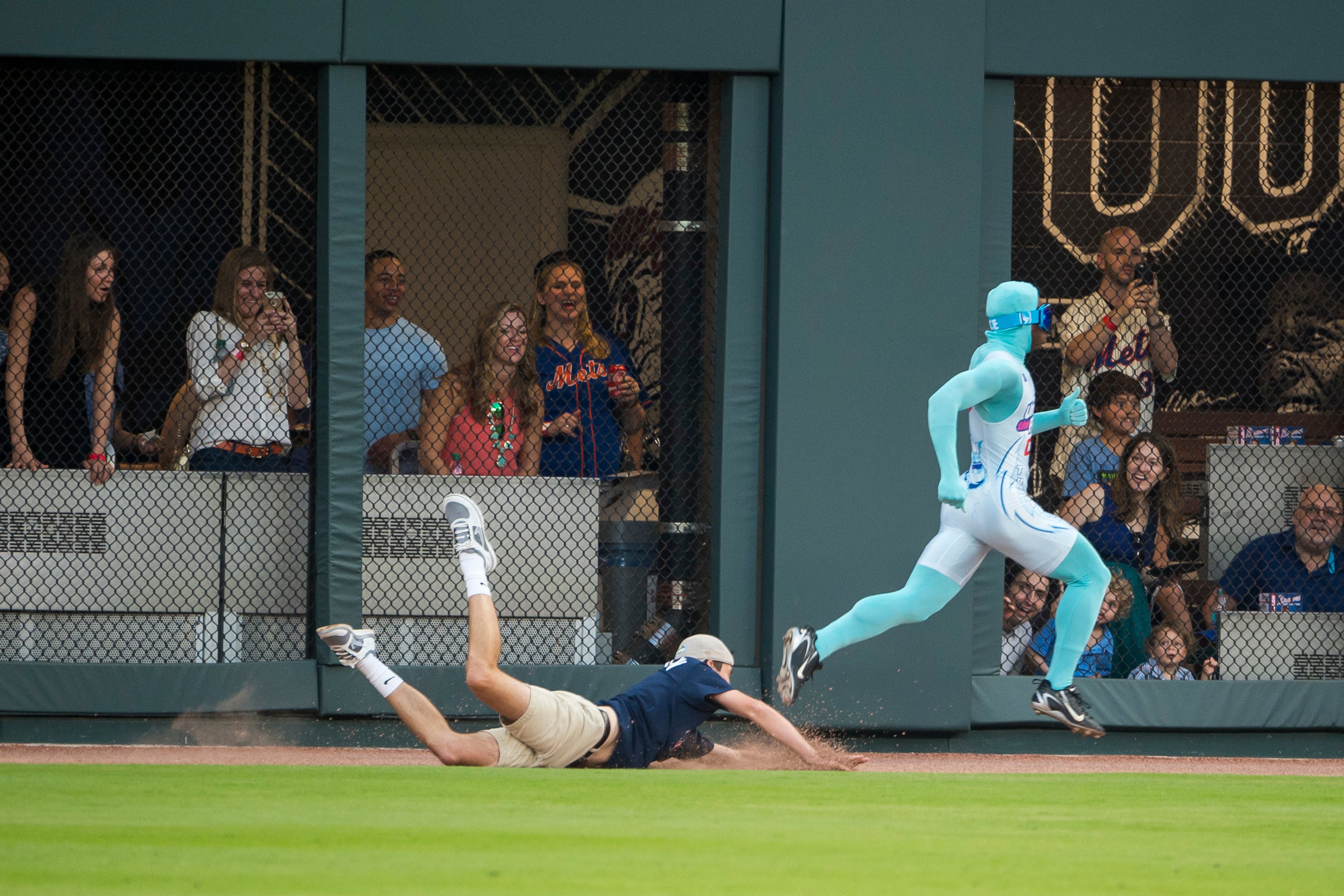 ATLANTA, GA - JUNE 9: Beat the Freeze during he game against the New York Mets at SunTrust Park on June 9, 2017 in Atlanta, Georgia. The Braves won 3-2. (Photo by Patrick Duffy/Beam Imagination/Atlanta Braves/Getty Images) *** Local Caption ***