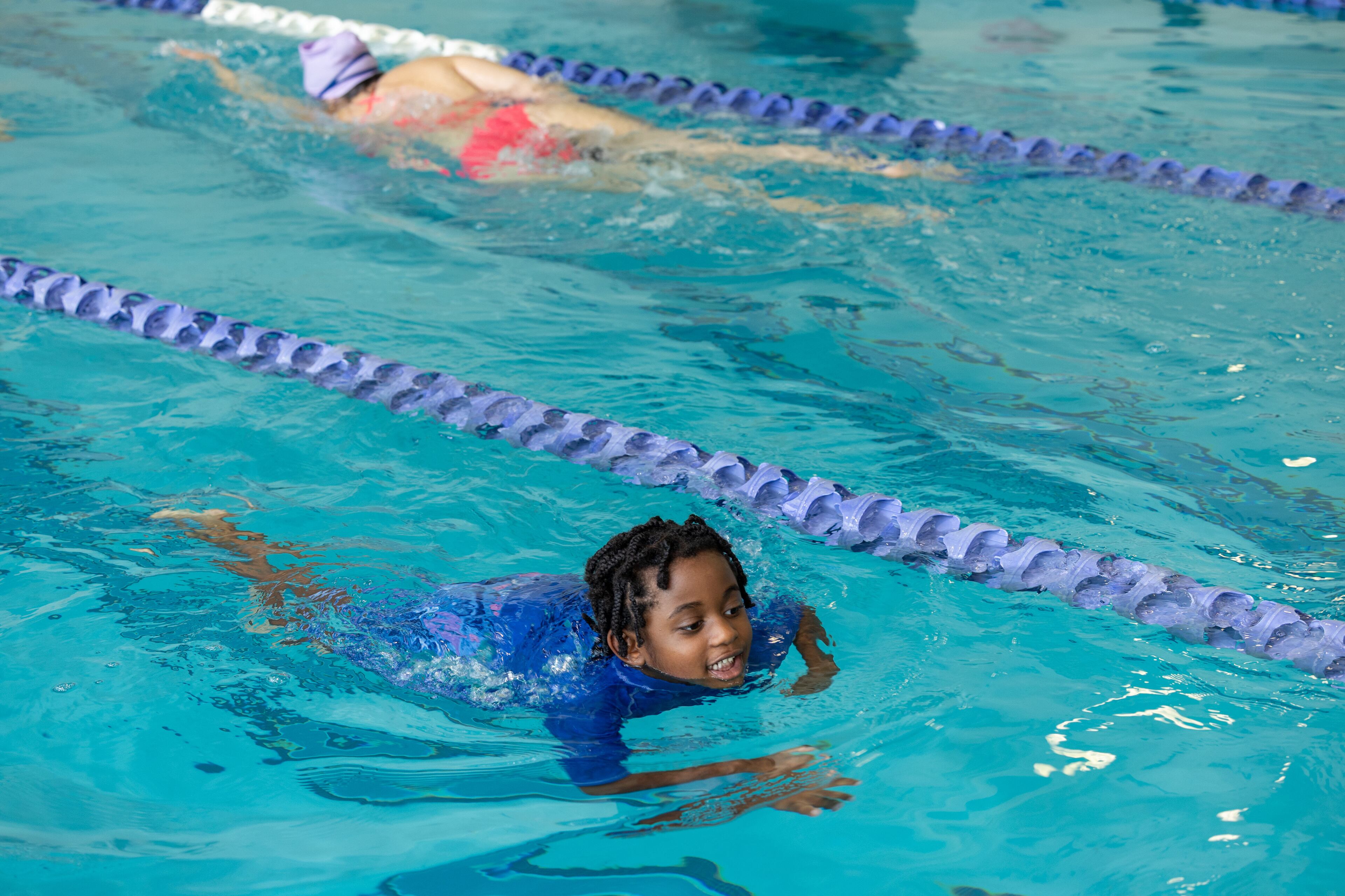 Four-year-old Lewis Davis was afraid of the water before his participation in the adaptive swim program at the Decatur YMCA. (Phil Skinner for the AJC)