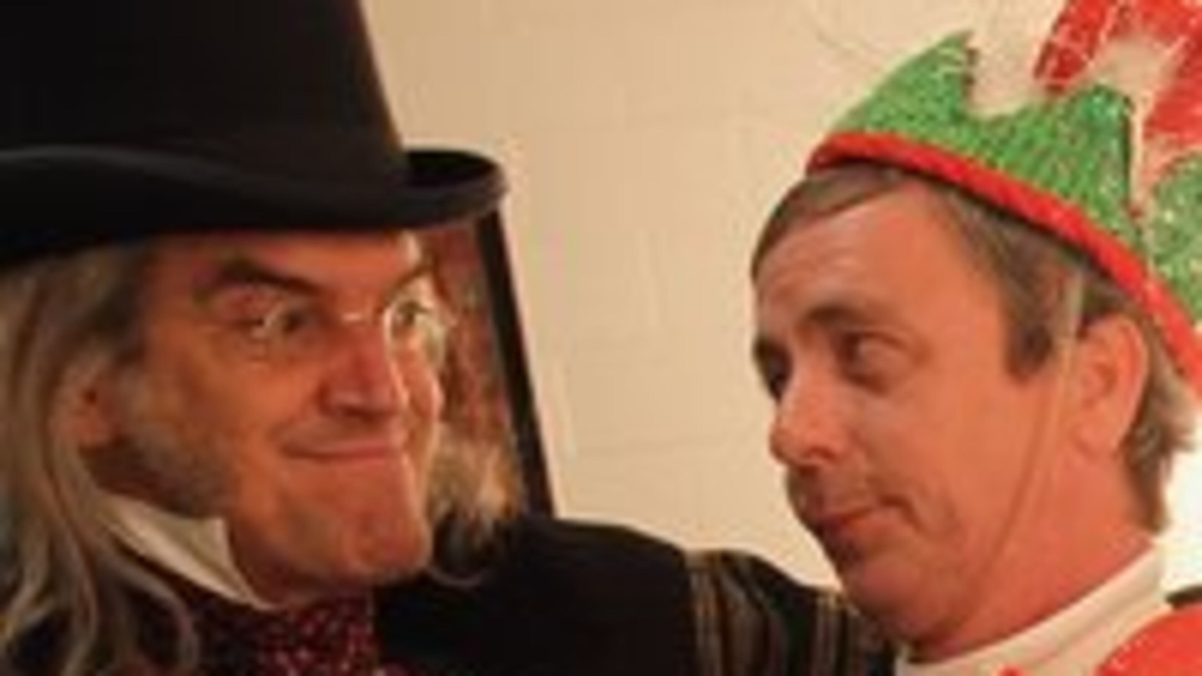 101108 Atlanta - Chris Kayser, left, and Harold M. Leaver are leads of Santaland Diaries and A Christmas Carol and are familiar characters to thousands of Atlantans from the northern arc and beyond. We talked to them at the Alliance Theatre and take a fun look at what it means to be a mainstay Monday, November 8, 2010. Vino Wong vwong@ajc.com