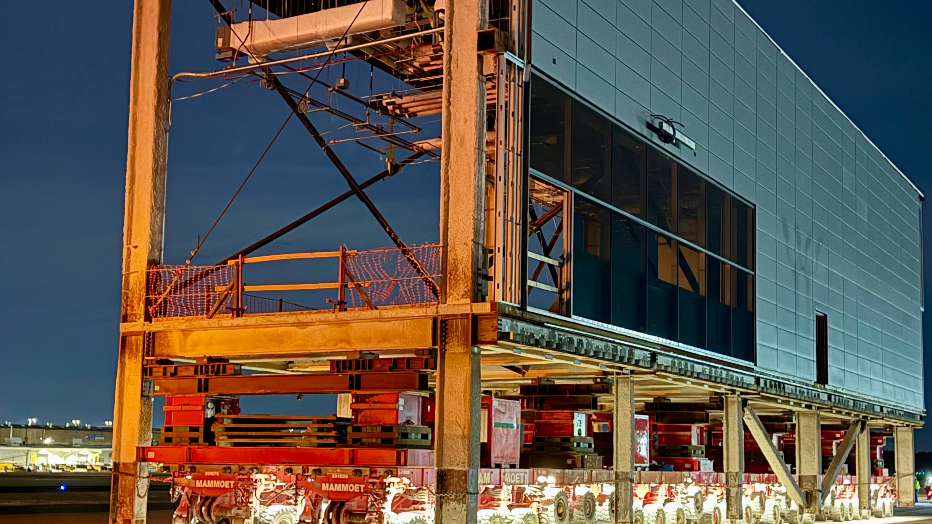 Hartsfield-Jackson International Airport started Phase 2 of its Concourse D widening project, moving a module across the airfield and into place in the overnight hours into early Wednesday, Jan. 15, 2025. (Courtesy of Hartsfield-Jackson International Airport)