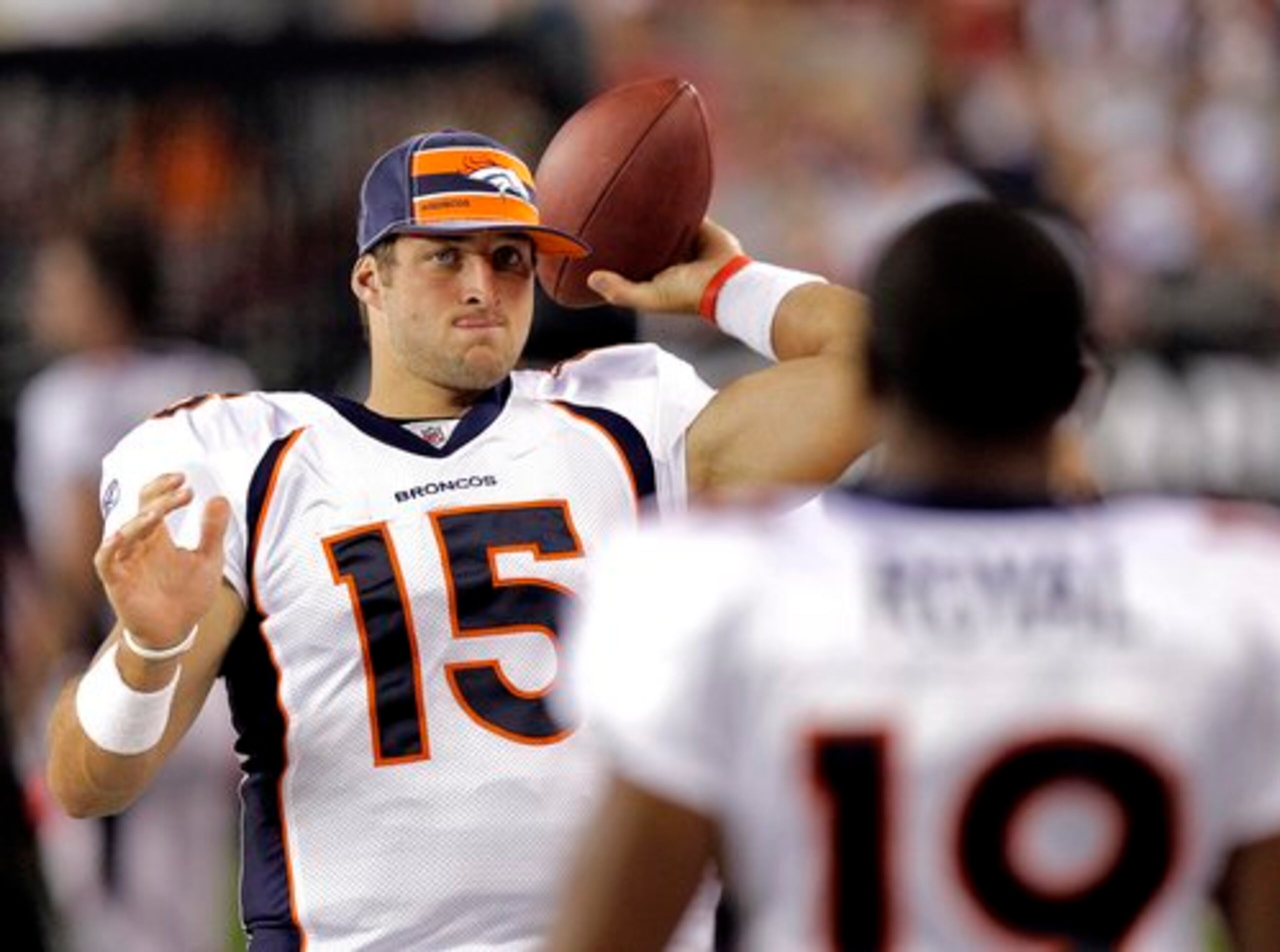 10. Tim Tebow, Denver Broncos. Whether playing quarterback or wide receiver, No. 15 is being seen in a lot places.