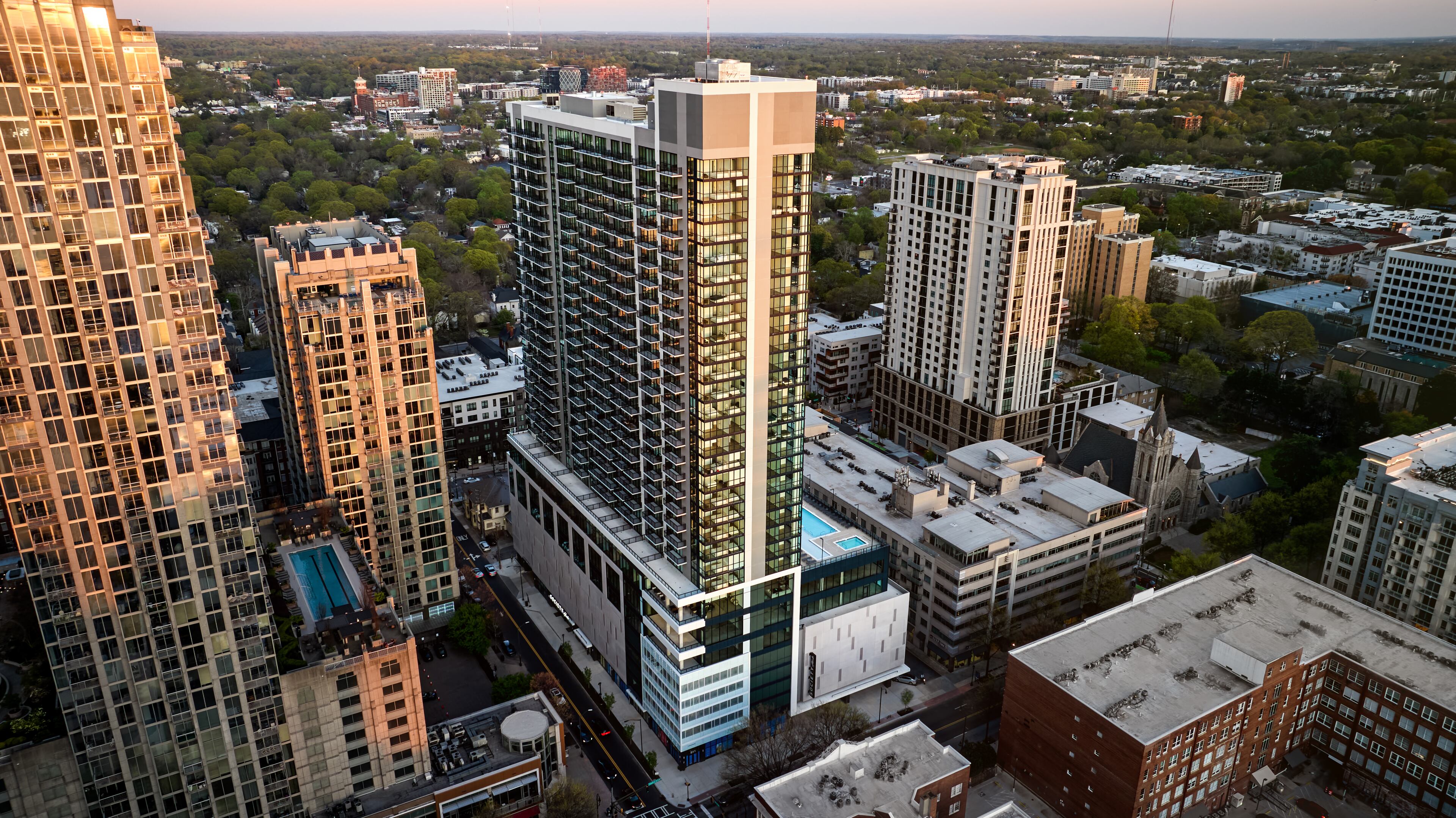 Society Atlanta is a 31-story residential tower at 811 Peachtree St., which opened in the summer of 2025. (Courtesy of Katie Bricker)