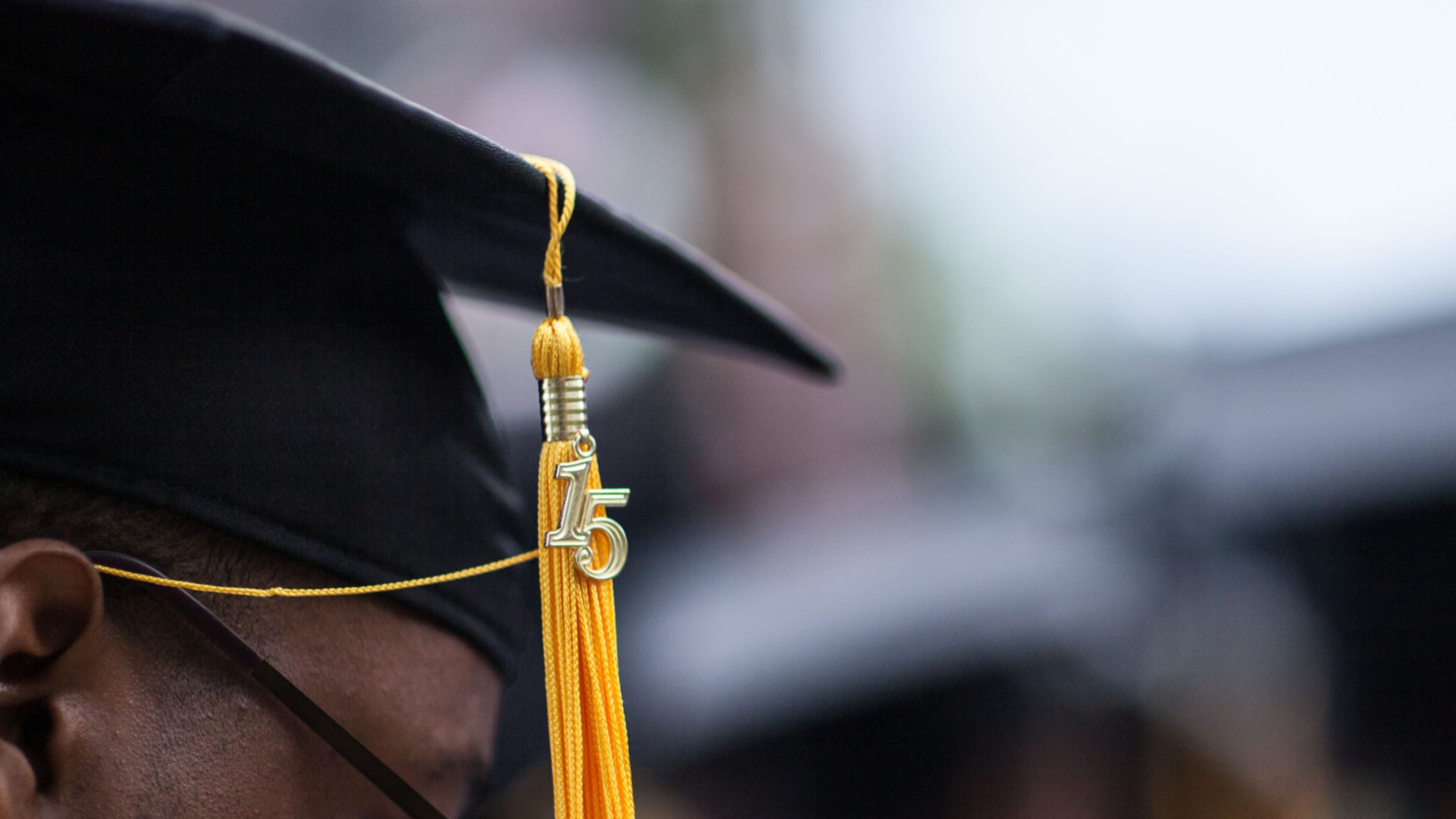 CLASS OF 2015--A tassel hangs from a graduates cap during Morehouse's 131st commencement ceremony, Sunday, May 17, 2015, in Atlanta. BRANDEN CAMP/SPECIAL