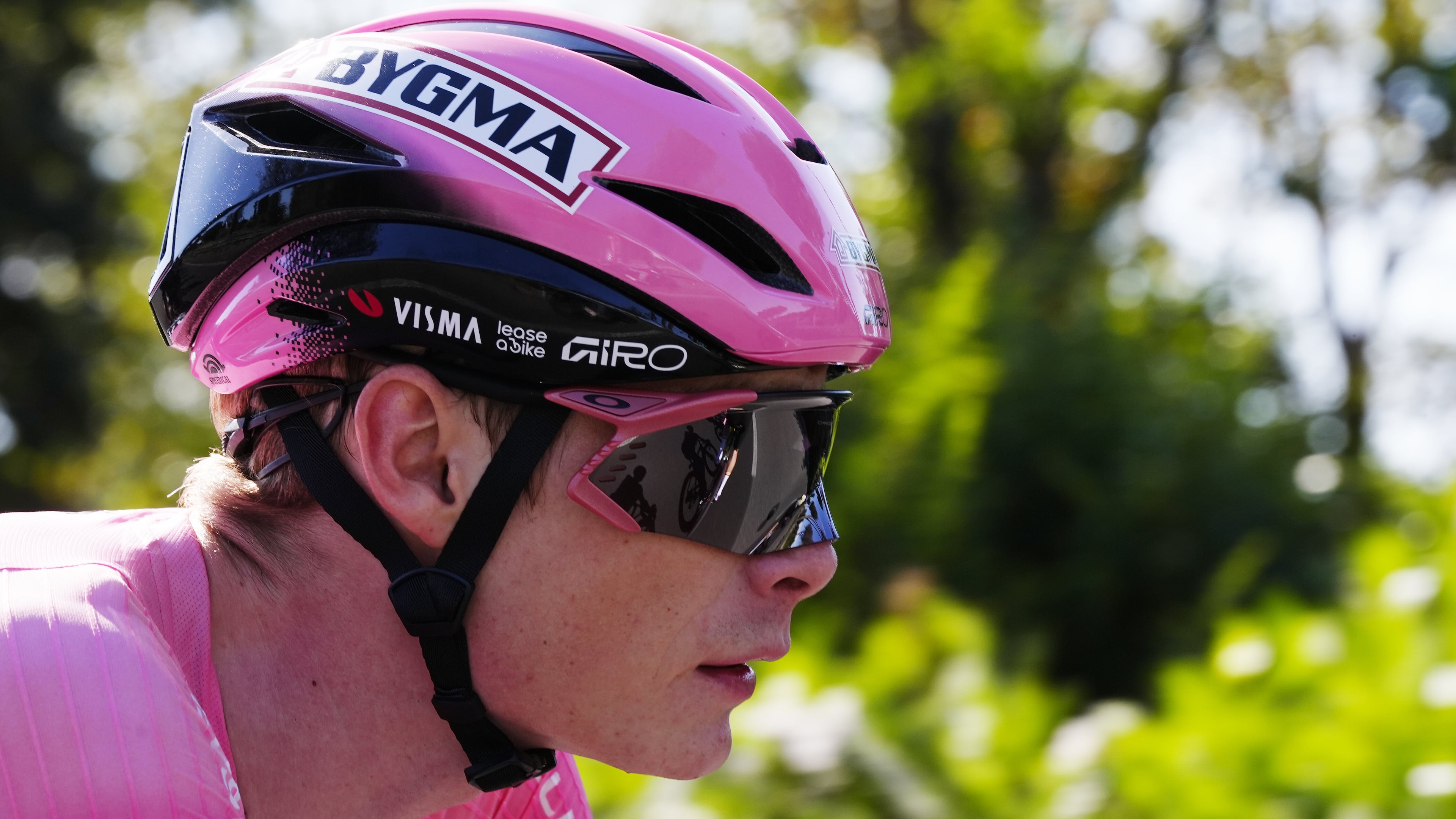 Overall leader Denmark's Jonas Vingegaard pedals during the last stage of the Giro d'Italia in Rome Sunday May 31, 2026. (Fabio Ferrari/LaPresse via AP)