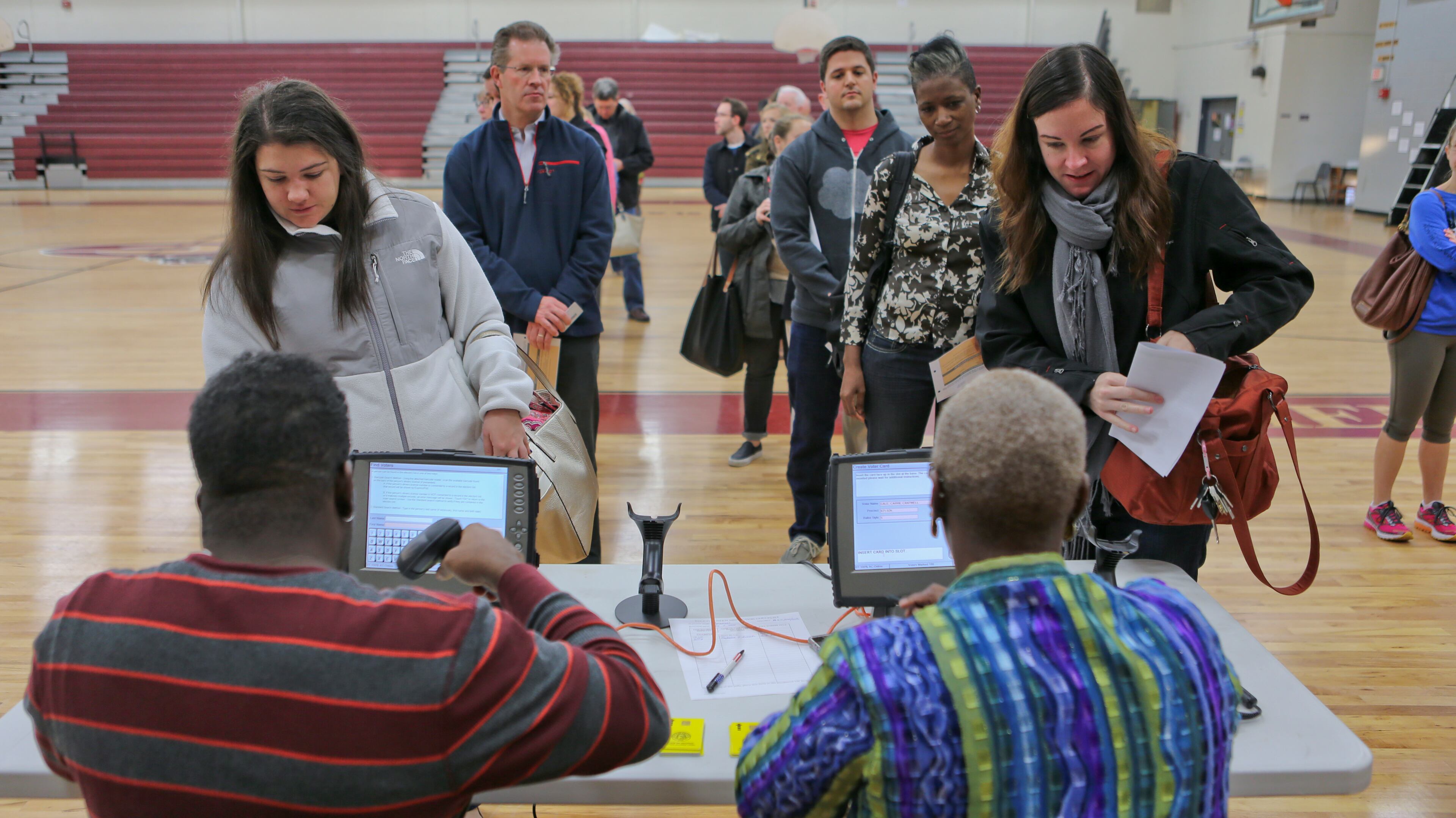 November 4, 2014 Atlanta: At Grady High School in Atlanta, long lines opened the precinct Tuesday, Nov. 4, 2014. JOHN SPINK/JSPINK@AJC.COM