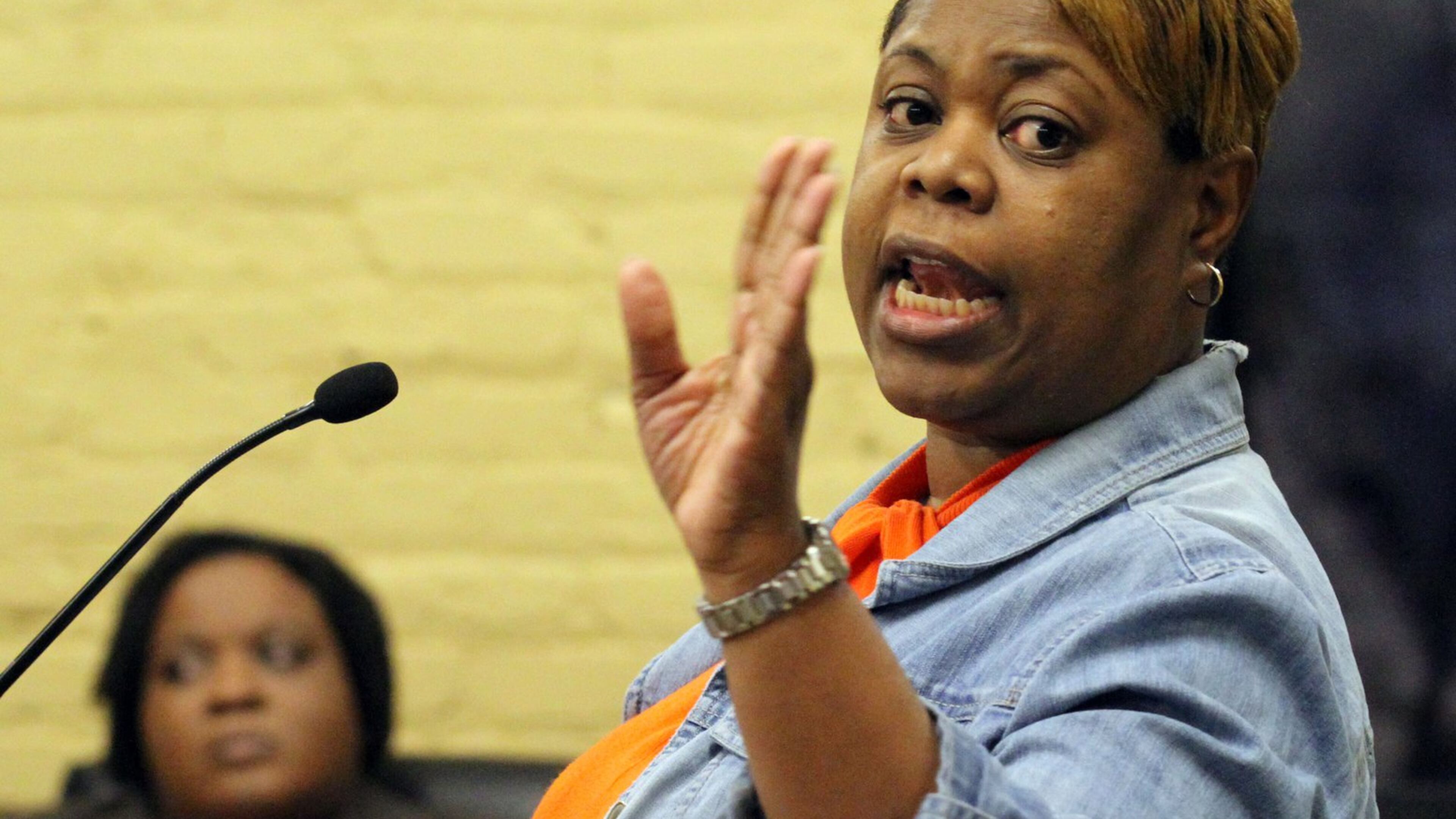 East Point Councilwoman Sharon Shropshire, seen here in a 2012 file photo, has long been a vocal critic of the city’s high utility rates. Records unearthed by a political opponent show the account linked to her home address is thousands of dollars in arrears, but the city has not cut off service. FILE PHOTO