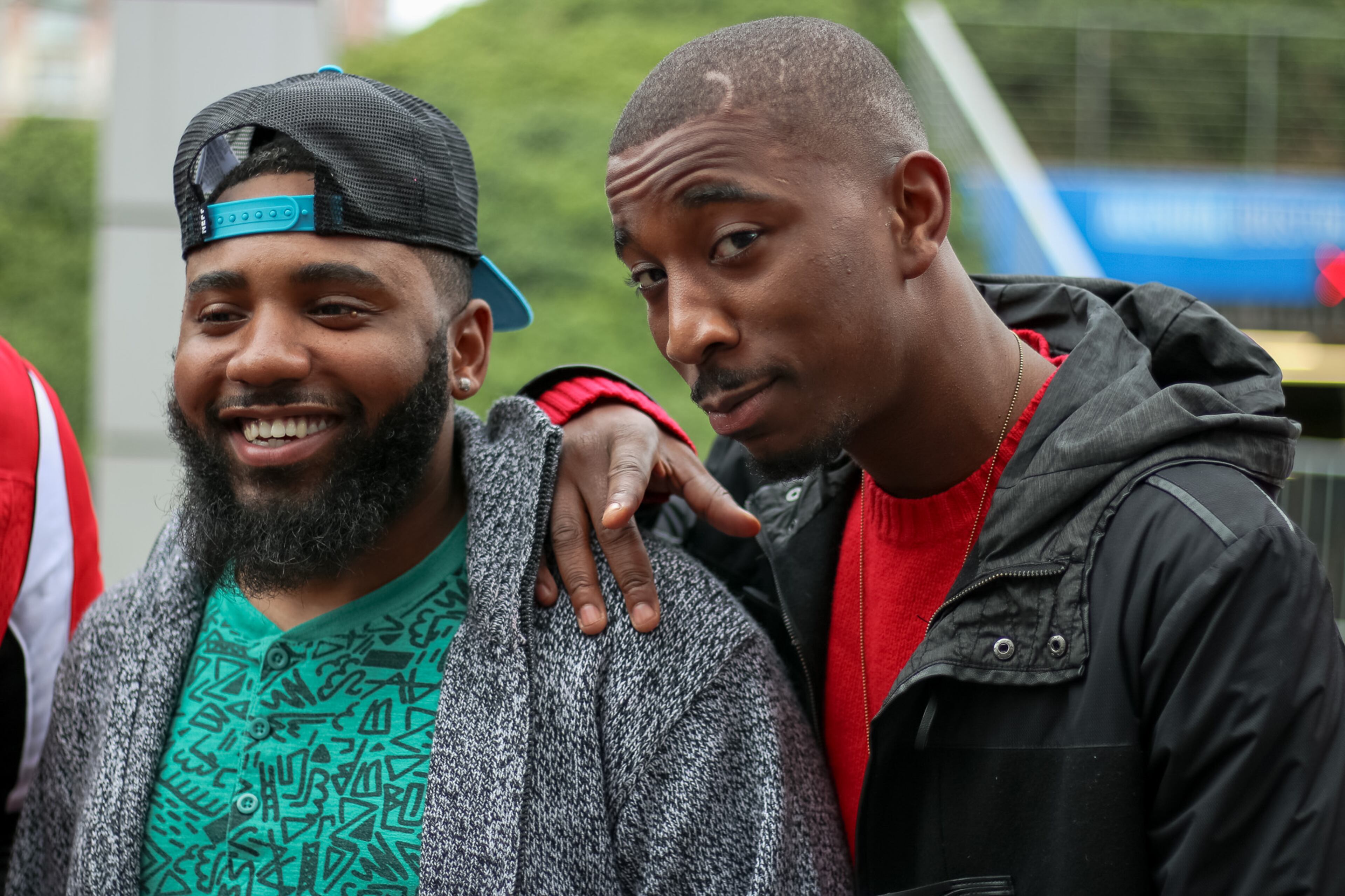 Atlanta Falcons fans have descended upon Houston to celebrate and cheer on the Falcons who will face off against the New England Patriots at Super Bowl 51 on Sunday, February 5. (Janay Kingsberry/AJC)