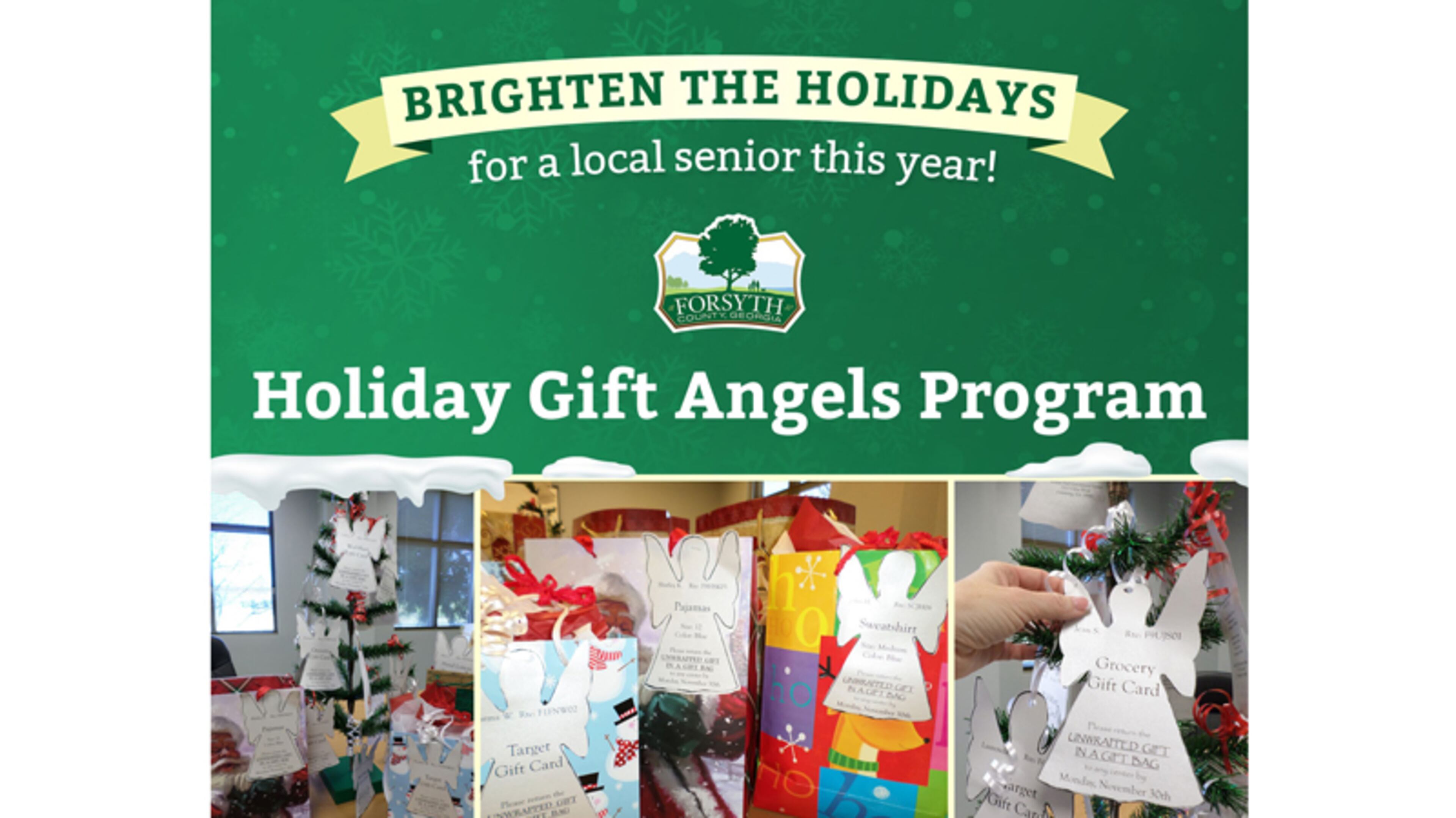Forsyth County Senior Services is looking for "angels" to buy gifts or meal gift certificates for older residents.