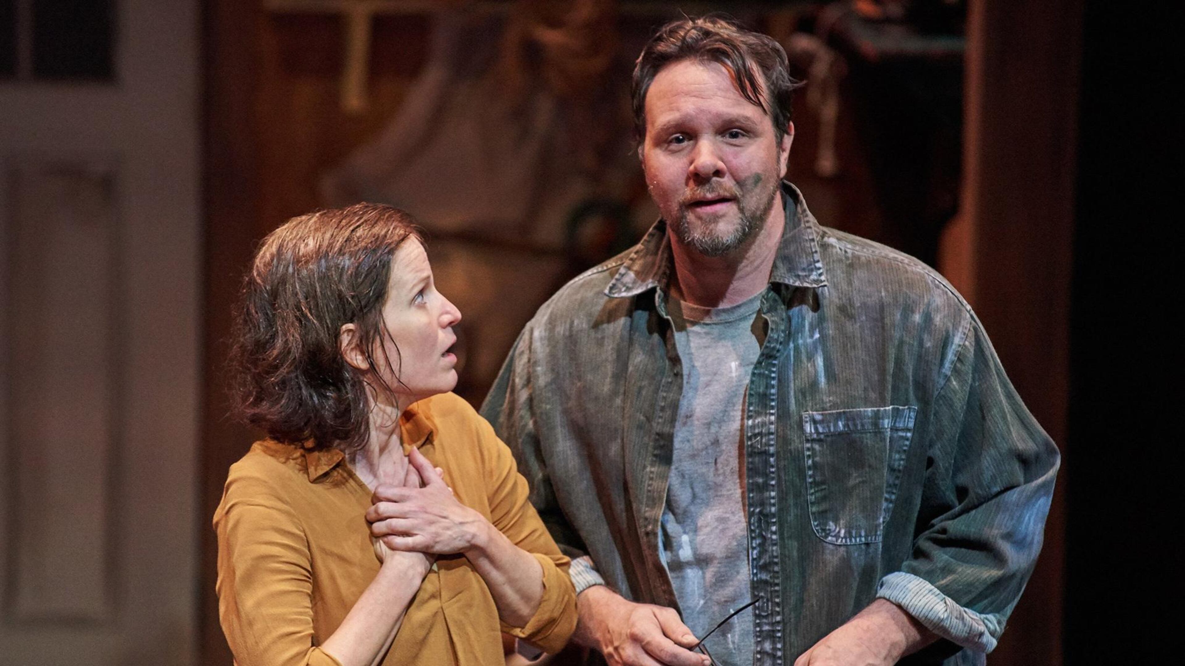 Cynthia Barrett and Travis Smith appear in the romantic comedy-drama “Be Here Now” at Aurora Theatre. CONTRIBUTED BY CHRIS BARTELSKI