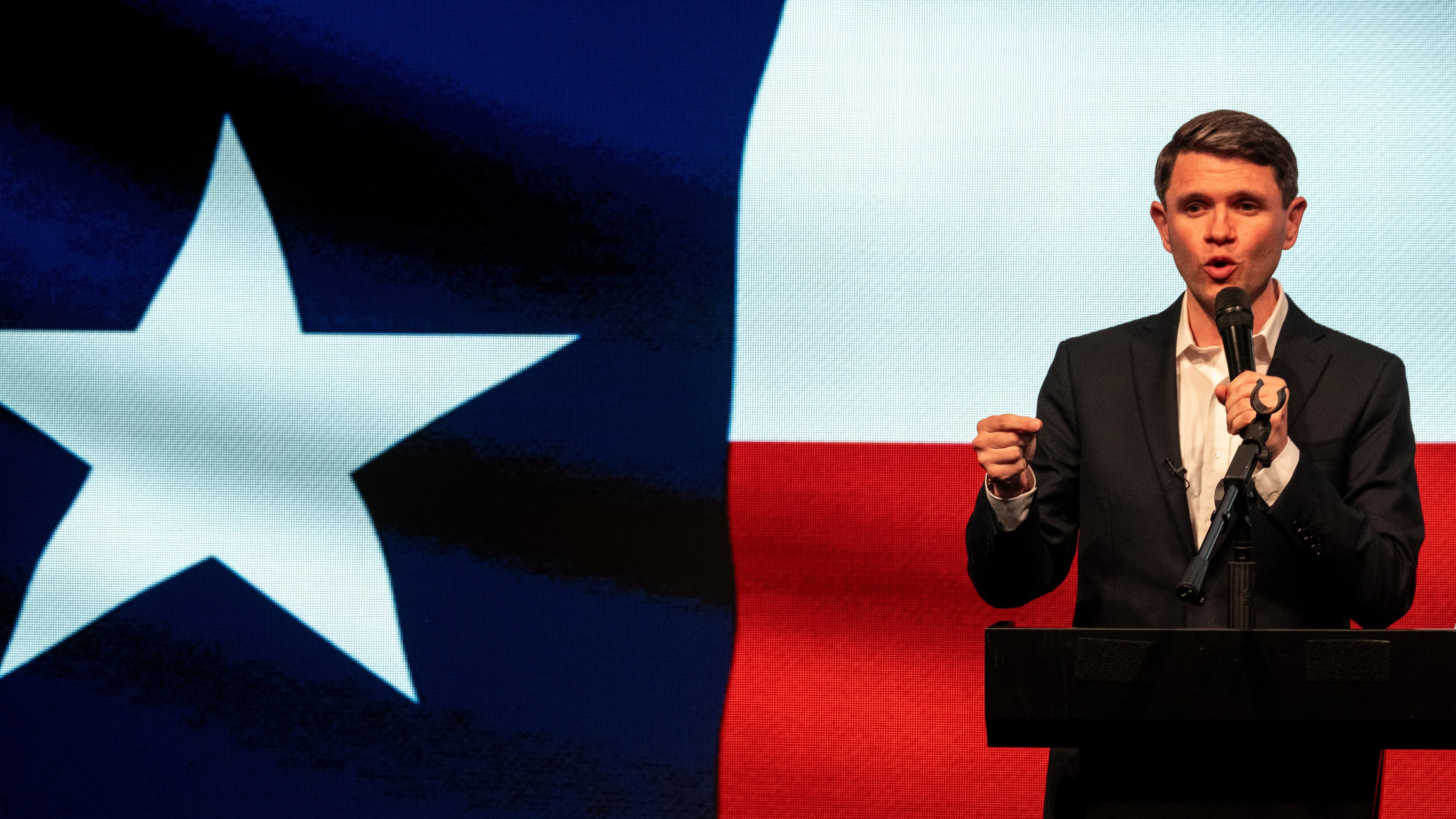 Texas state Rep. and Democratic Senate candidate James Talarico attends a rally in Houston, Wednesday, May 27, 2026. (AP Photo/Joel Angel Juarez)