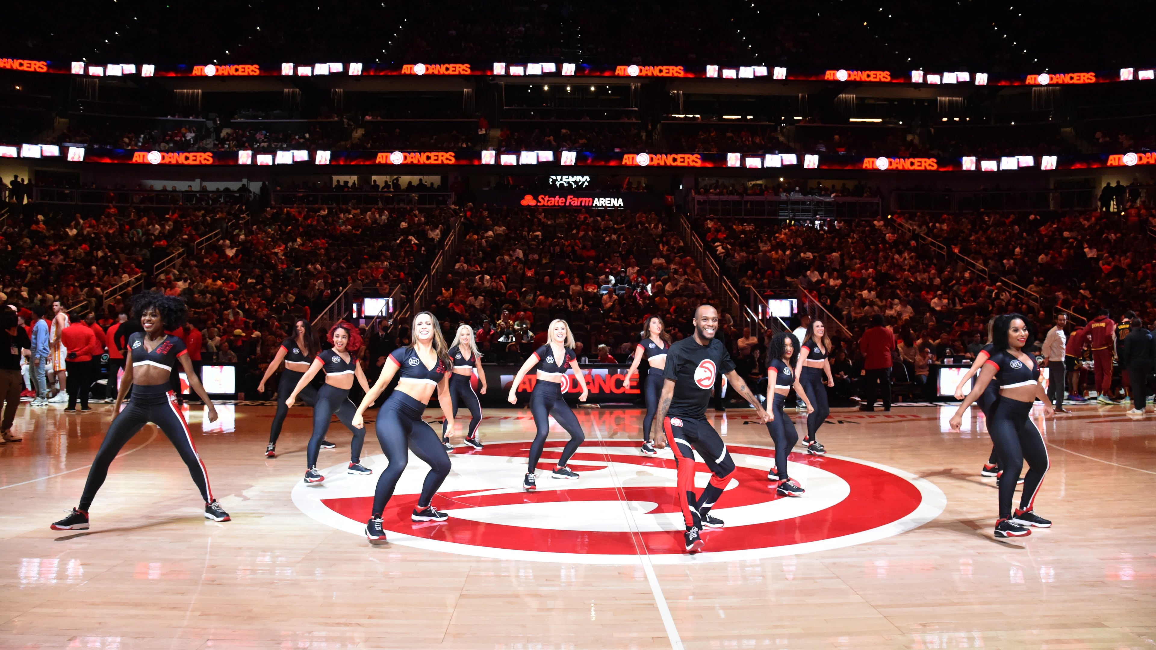 ATL Dancers performs during the second half in an NBA basketball game at State Farm Arena on Thursday, March 31, 2022. (Hyosub Shin / Hyosub.Shin@ajc.com)