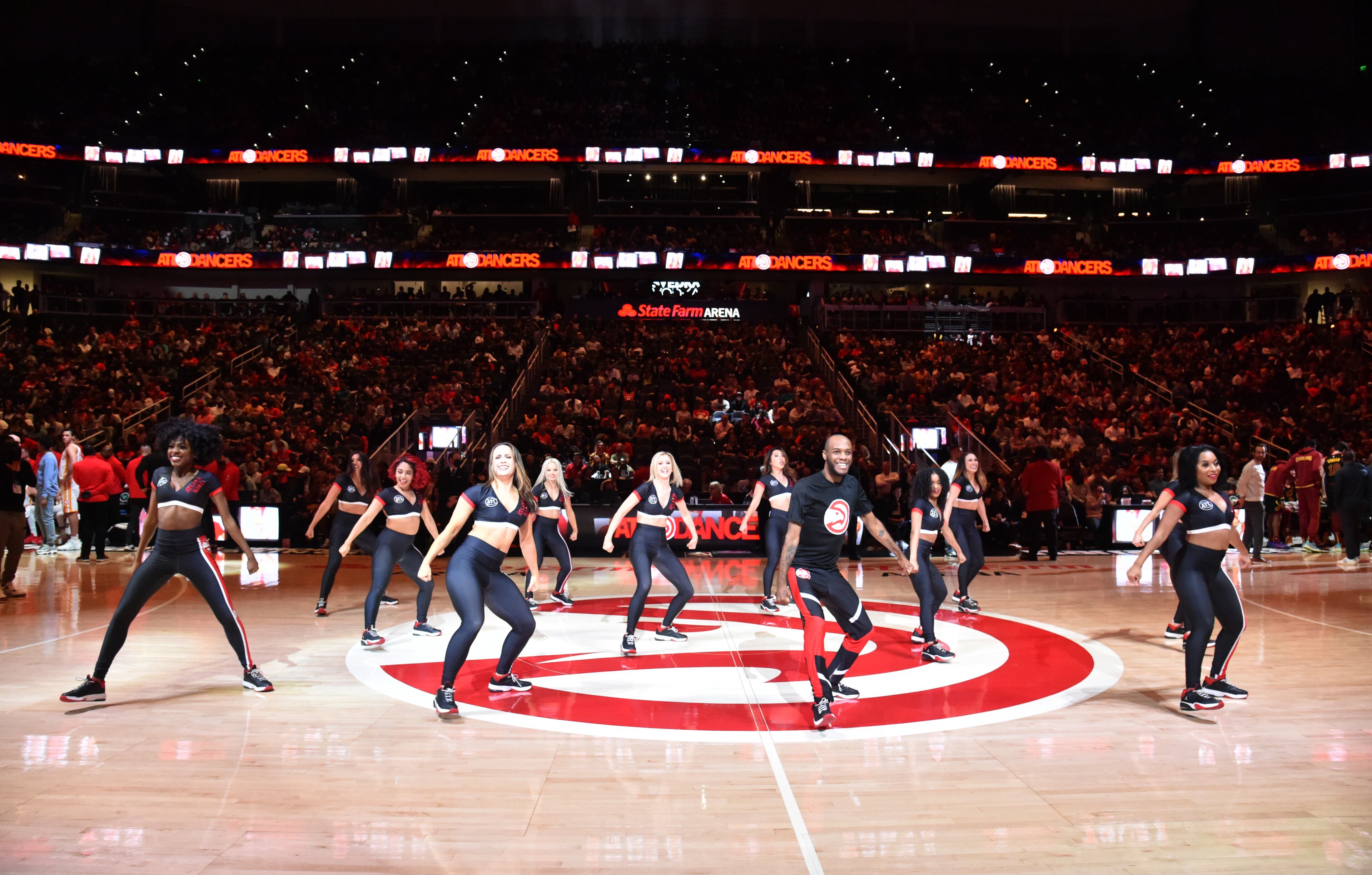 ATL Dancers perform during the second half in an NBA basketball game at State Farm Arena on Thursday, March 31, 2022. Atlanta Hawks won 131-107 over Cleveland Cavaliers. (Hyosub Shin / Hyosub.Shin@ajc.com)
