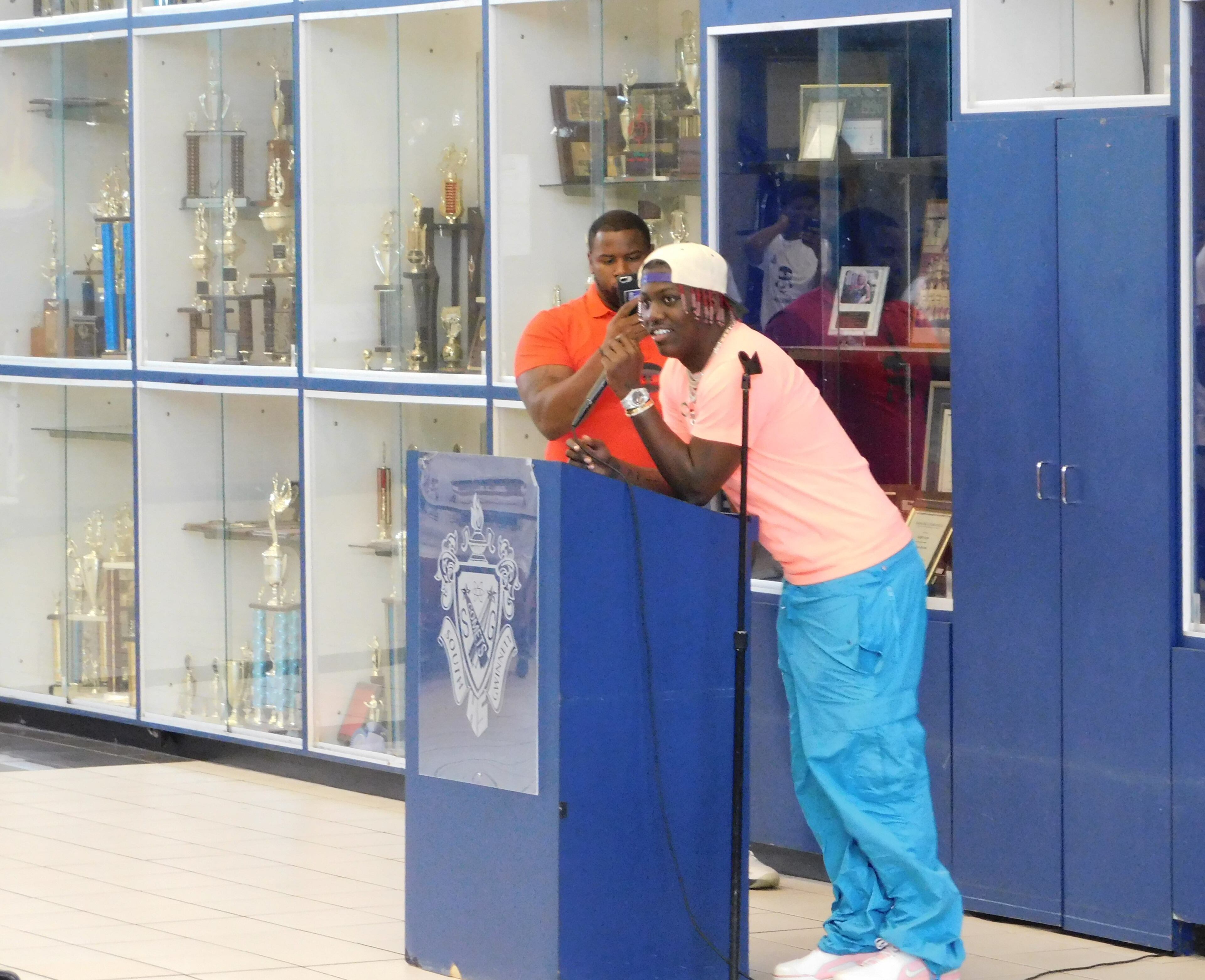 NBA player Lou Williams, from South Gwinnett High, returned for his 14th youth basketball at the school.