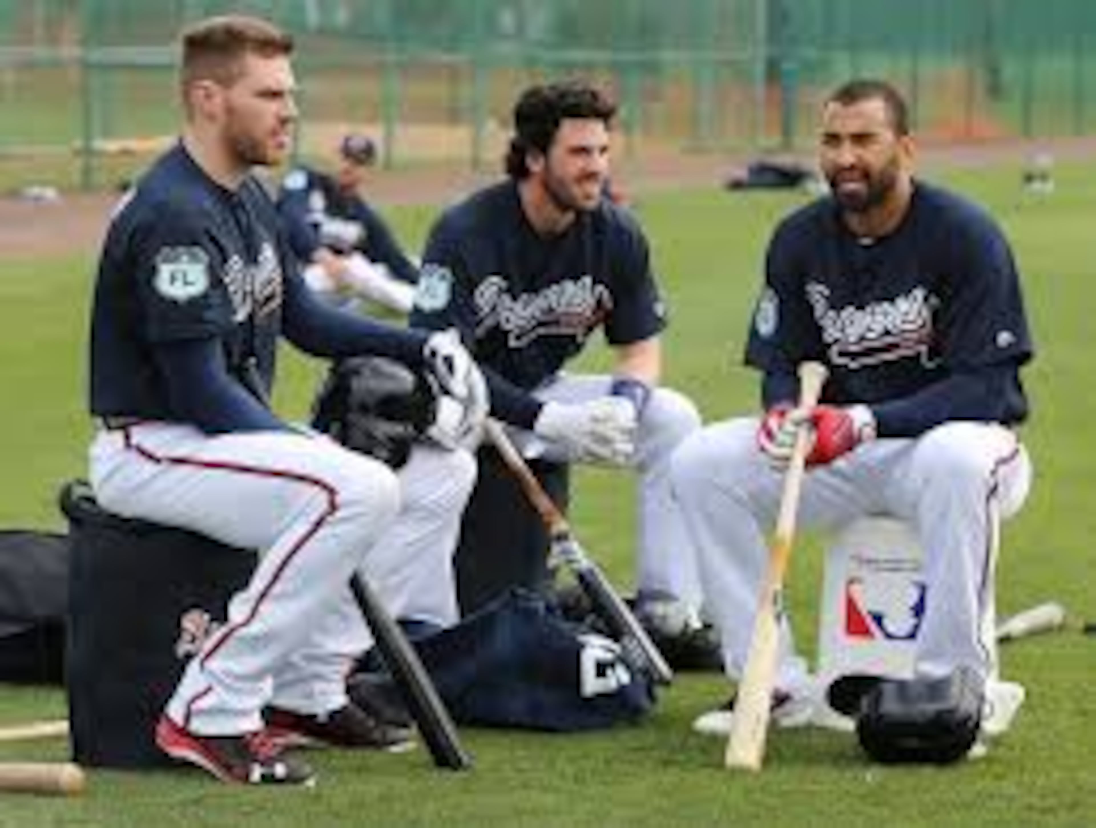 Freddie Freeman, Dansby Swanson and Matt Kemp (left to right) figure to be big factors in whether the Braves build on their second-half moment from last season and take the next step forward this year. (Curtis Compton/AJC photo)