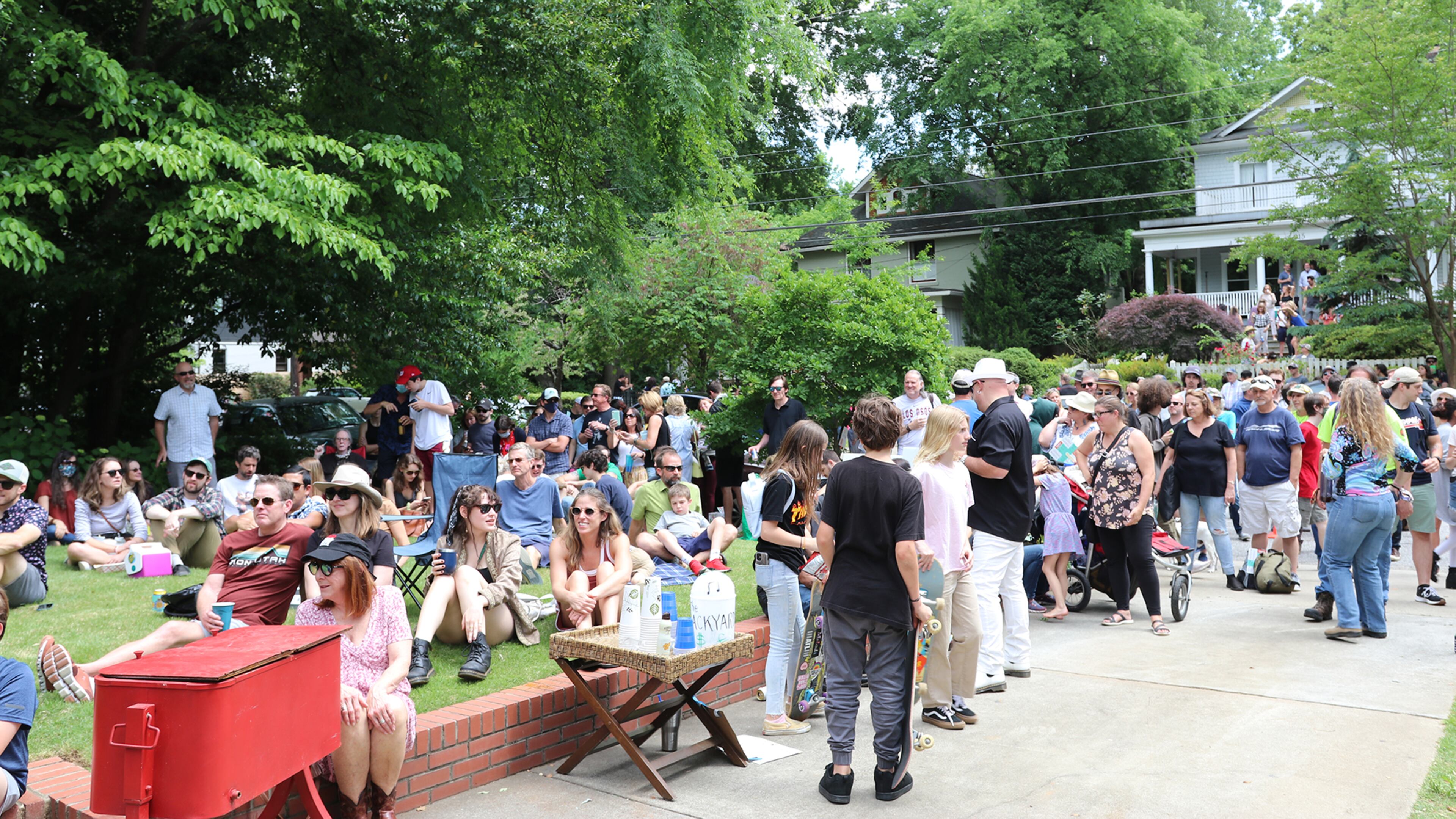 Neighbors listen to Tuesday Nights Live during the first Virginia Highland Porchfest.
Courtesy Virginia Highland District