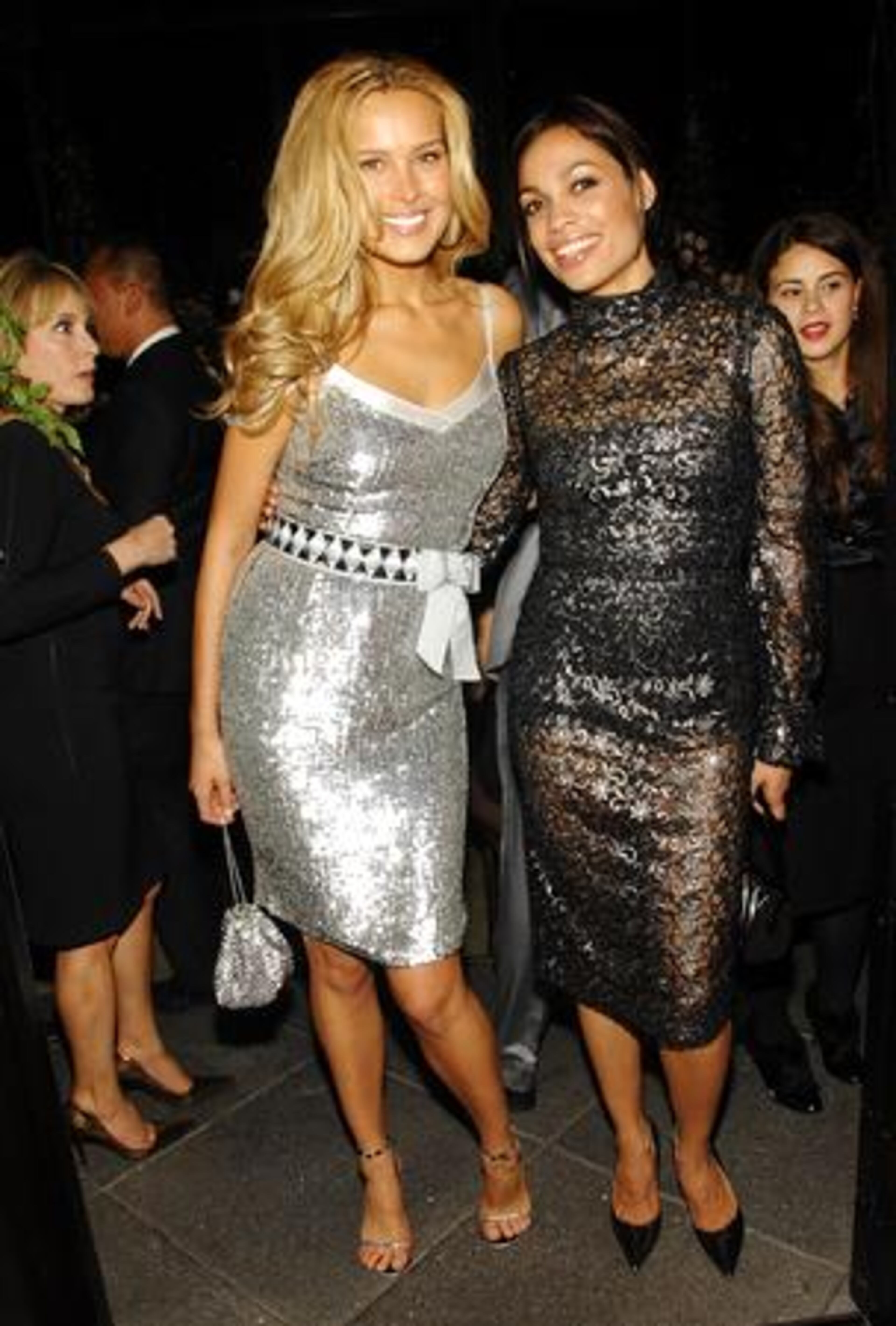 Model Petra Nemcova, left, and actress Rosario Dawson attend a private dinner hosted by Domenico Dolce & Stefano Gabbana to celebrate the opening of the Dolce & Gabbana Madison Avenue flagship boutique Tuesday in New York.