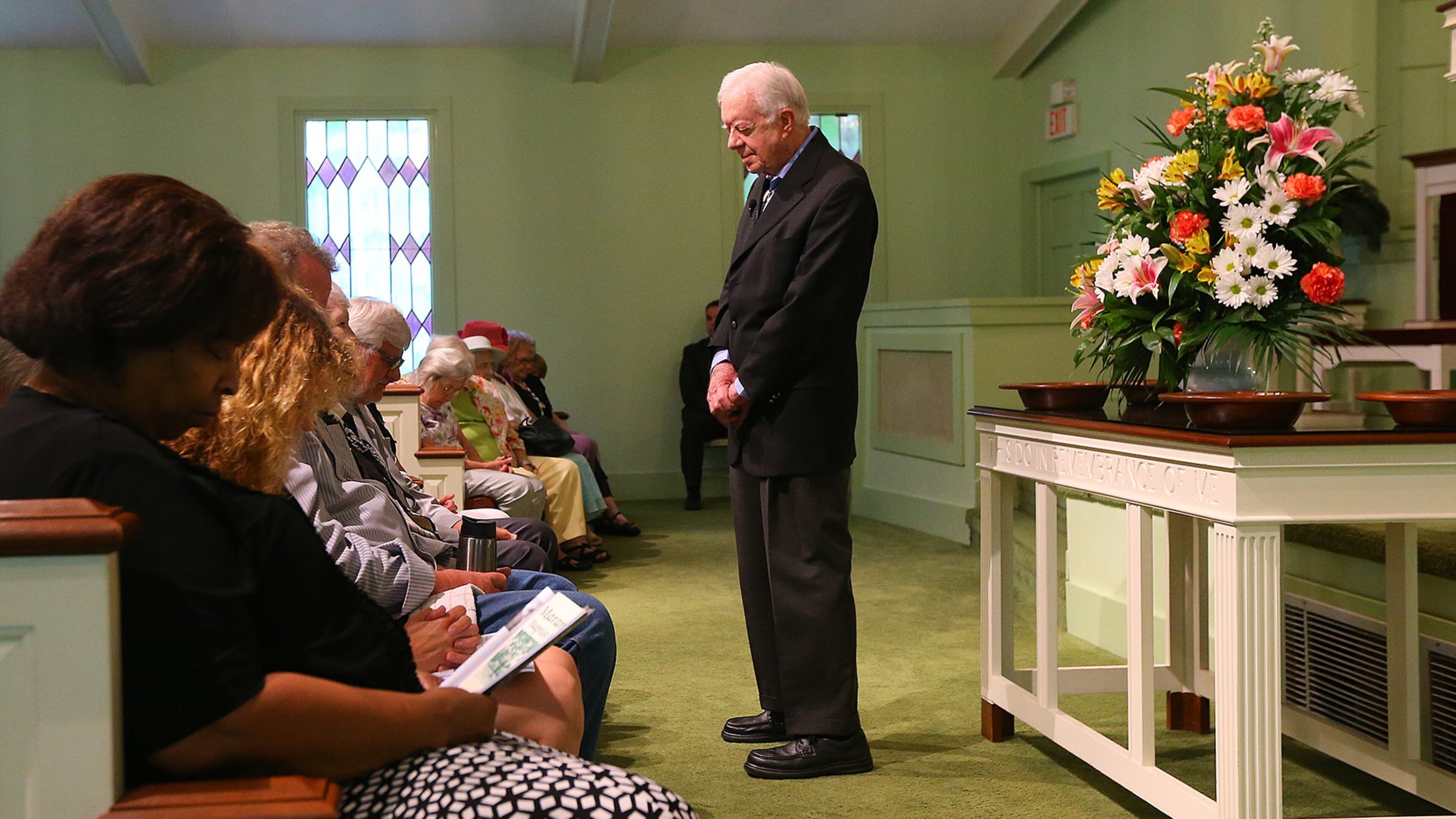 President Jimmy Carter still teaches occasional Sunday school classes at Maranatha Baptist Church in Plains. CURTIS COMPTON / CCOMPTON@AJC.COM