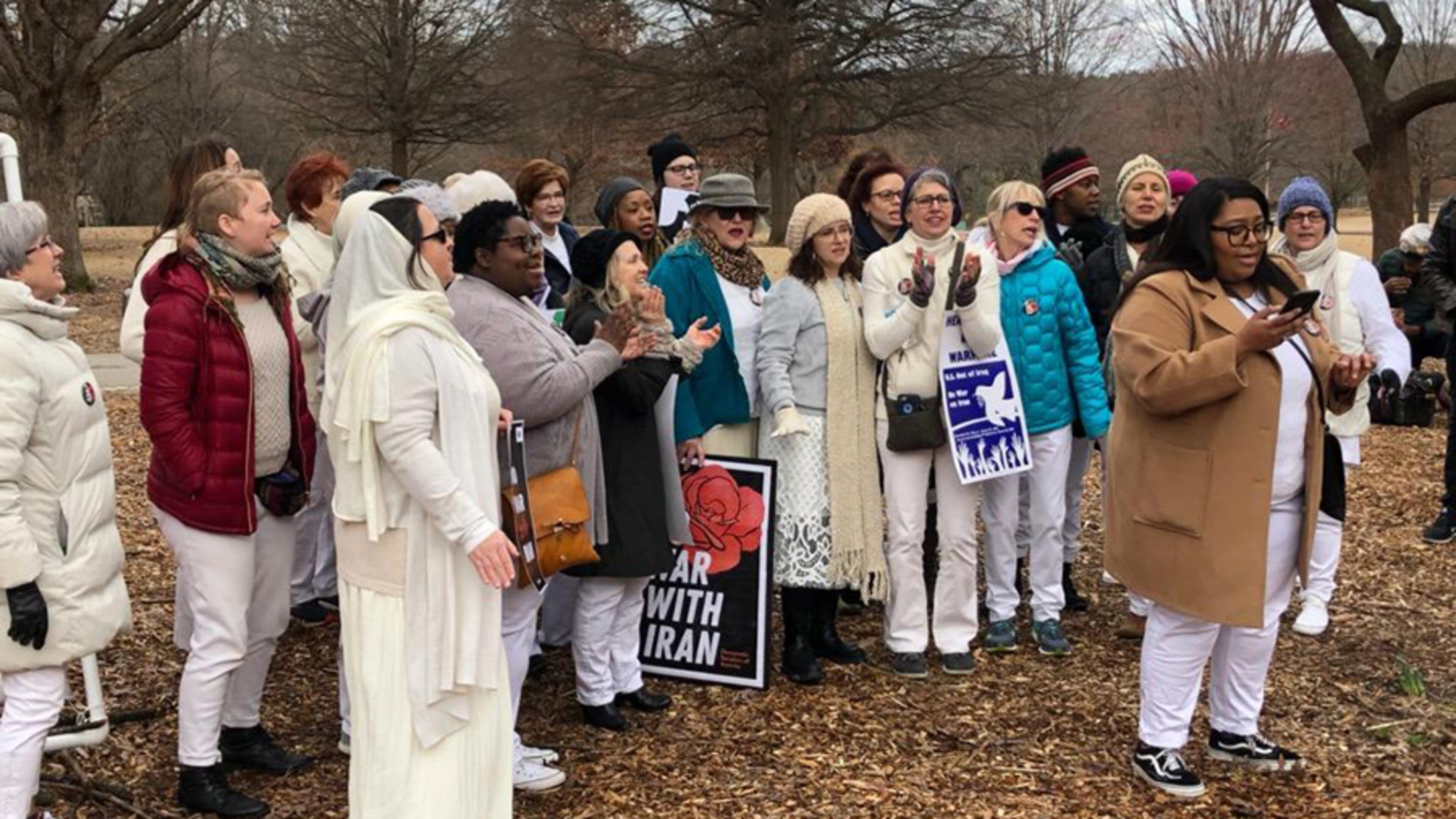 The Atlanta Resistance Revival Chorus sings Saturday, January 25, 2019, at Piedmont Park in Atlanta before an anti-war march that went from the park to Georgia Tech. (Photo: Marlon A. Walker/AJC)