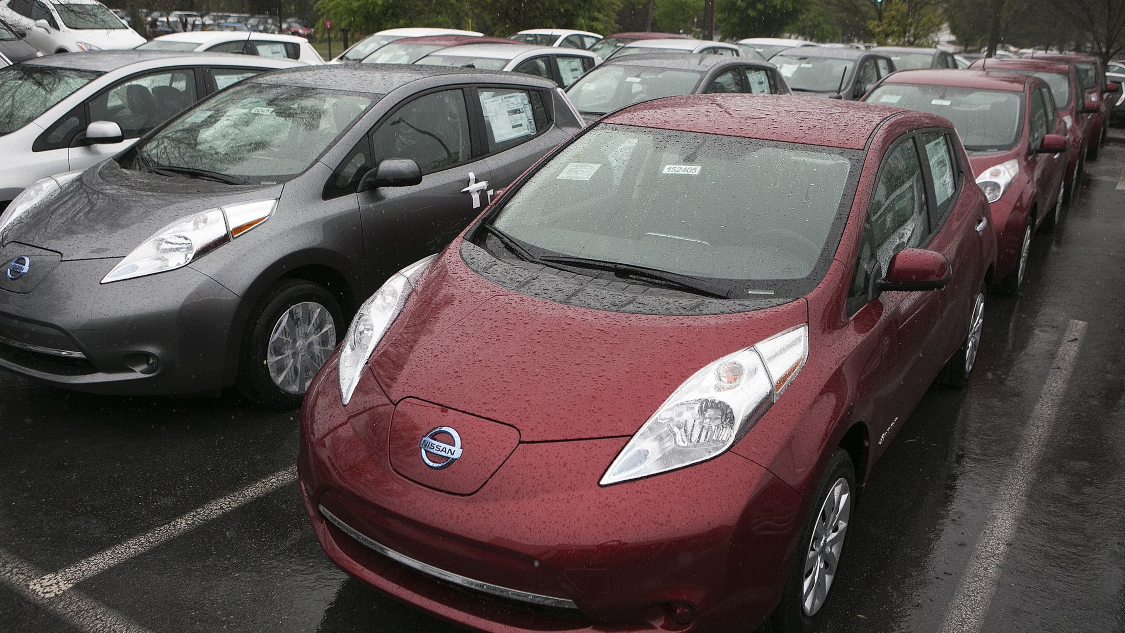 Last year, Atlanta was reportedly the top market nationwide for Nissan Leafs. (This lot is at Town Center Nissan.) However, Georgia lawmakers passed a bill that will eliminate the $5,000 state tax credit for EVs ($2,500 for low-emission vehicles) purchased after July 1 and charge drivers of EVs and hybrids a $200 annual registration fee. CONTRIBUTED BY PHIL SKINNER