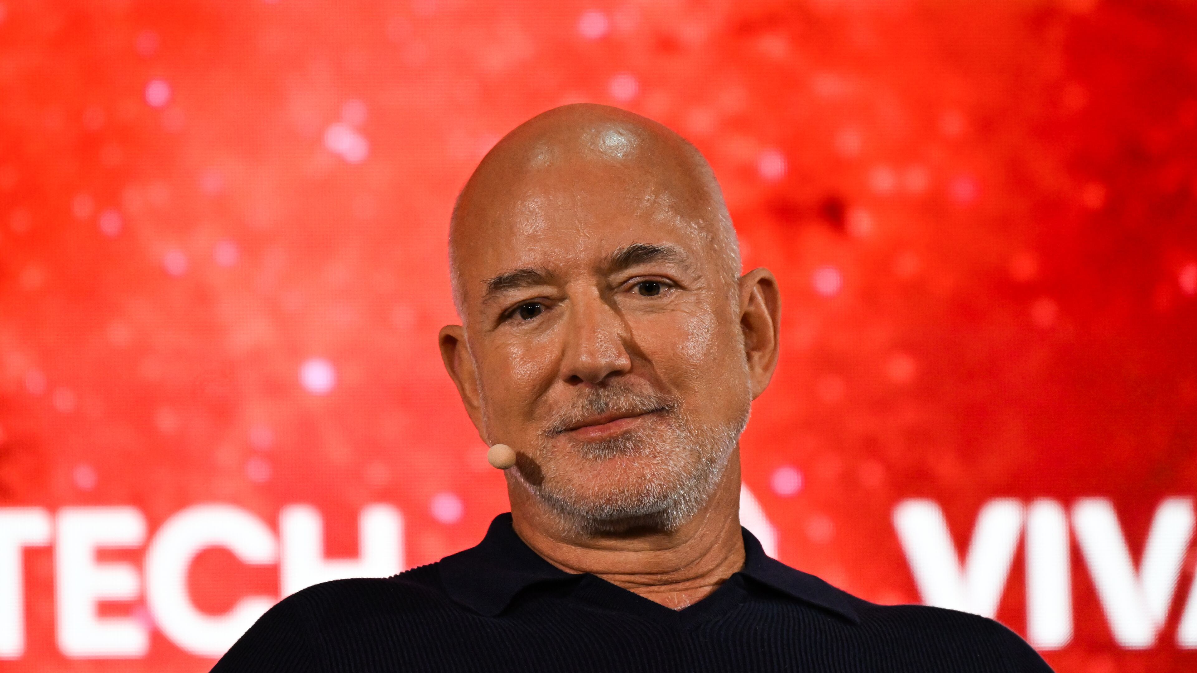 FILE - Amazon founder Jeff Bezos speaks at the Vivatech fair in Paris, Wednesday, June 17, 2026. (AP Photo/Emma Da Silva, File)