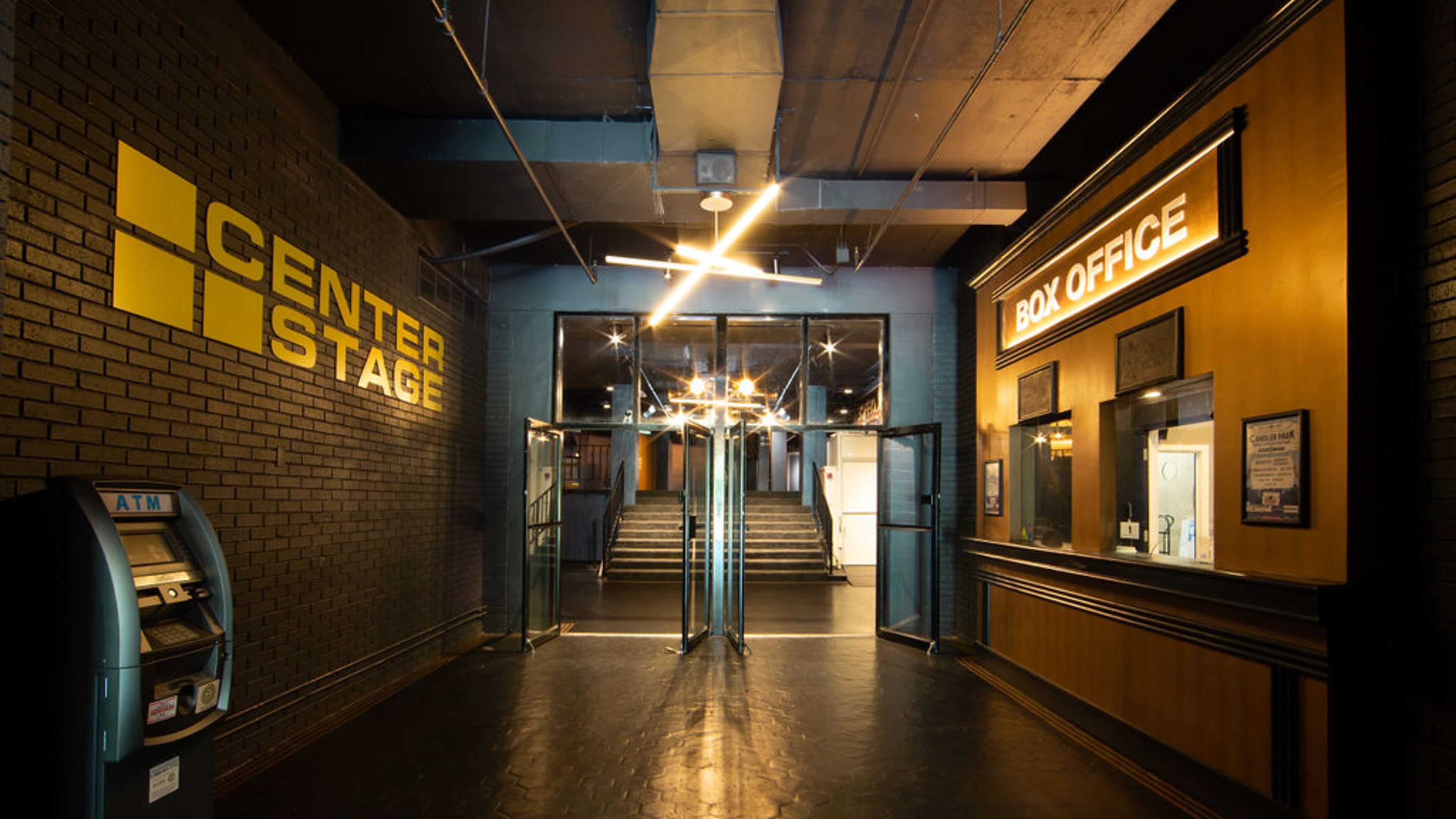 The box office is currently quiet at Center Stage in Midtown Atlanta. Courtesy of Center Stage