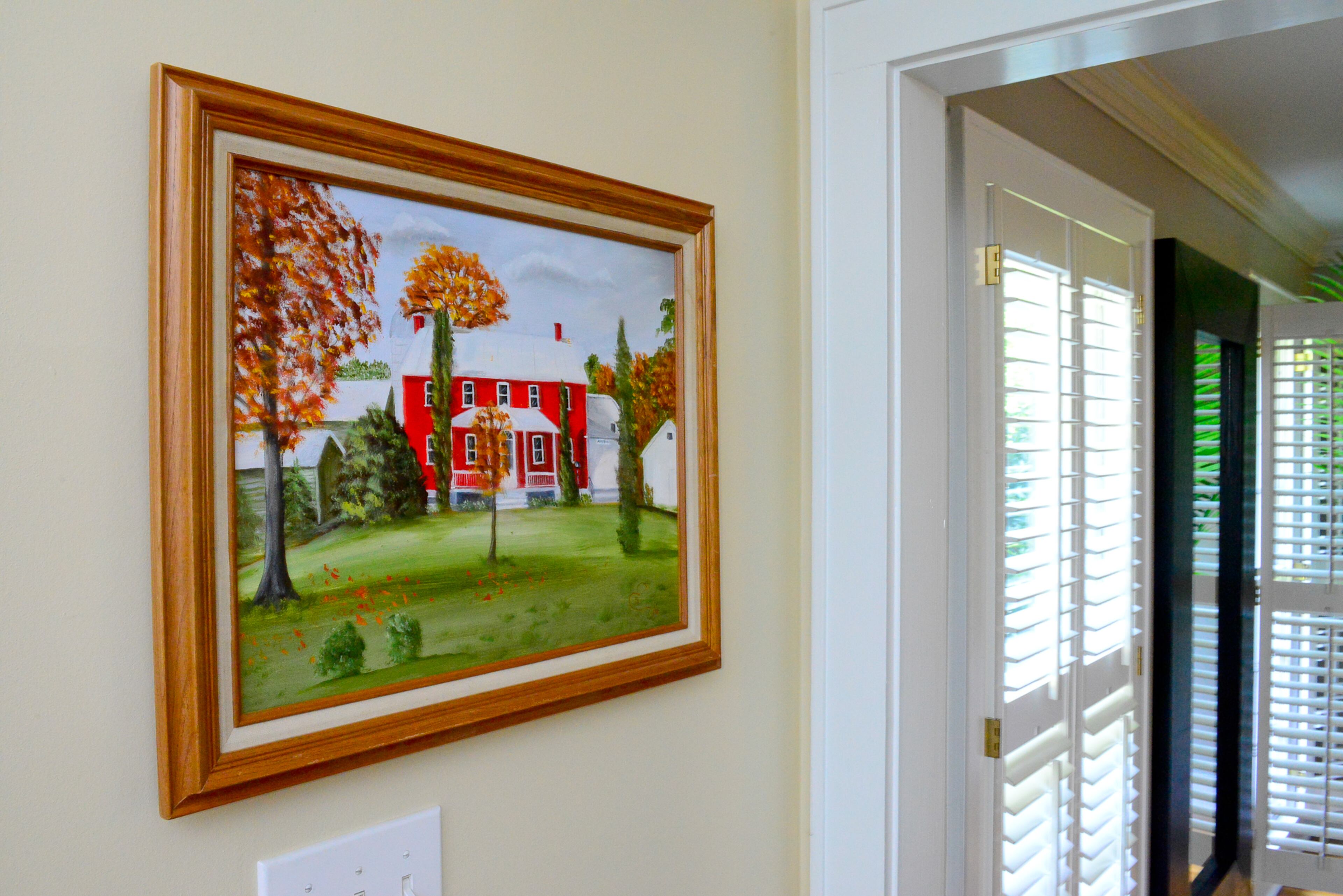 In the couple's first home, the past is represented. A meaningful piece of art is a painting of homeowner John Morehouse's childhood home (also his grandfather's home), on a dairy farm in upstate New York.