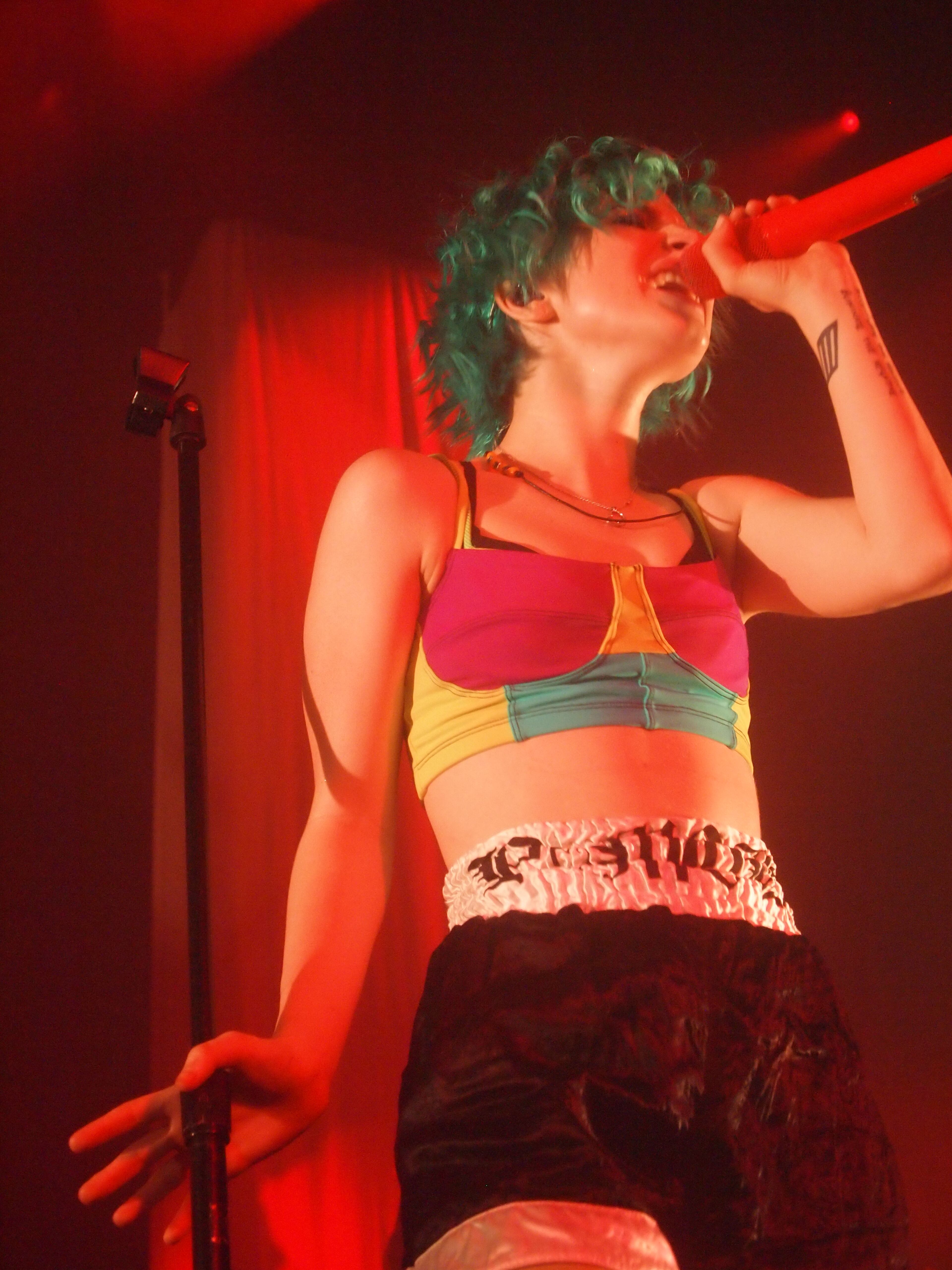 Lead vocalist Hayley Williams, bassist Jeremy Davis and guitarist Taylor York of the band Paramore preform at Aaron's Amphitheatre at Lakewood for Monumentour 2014.