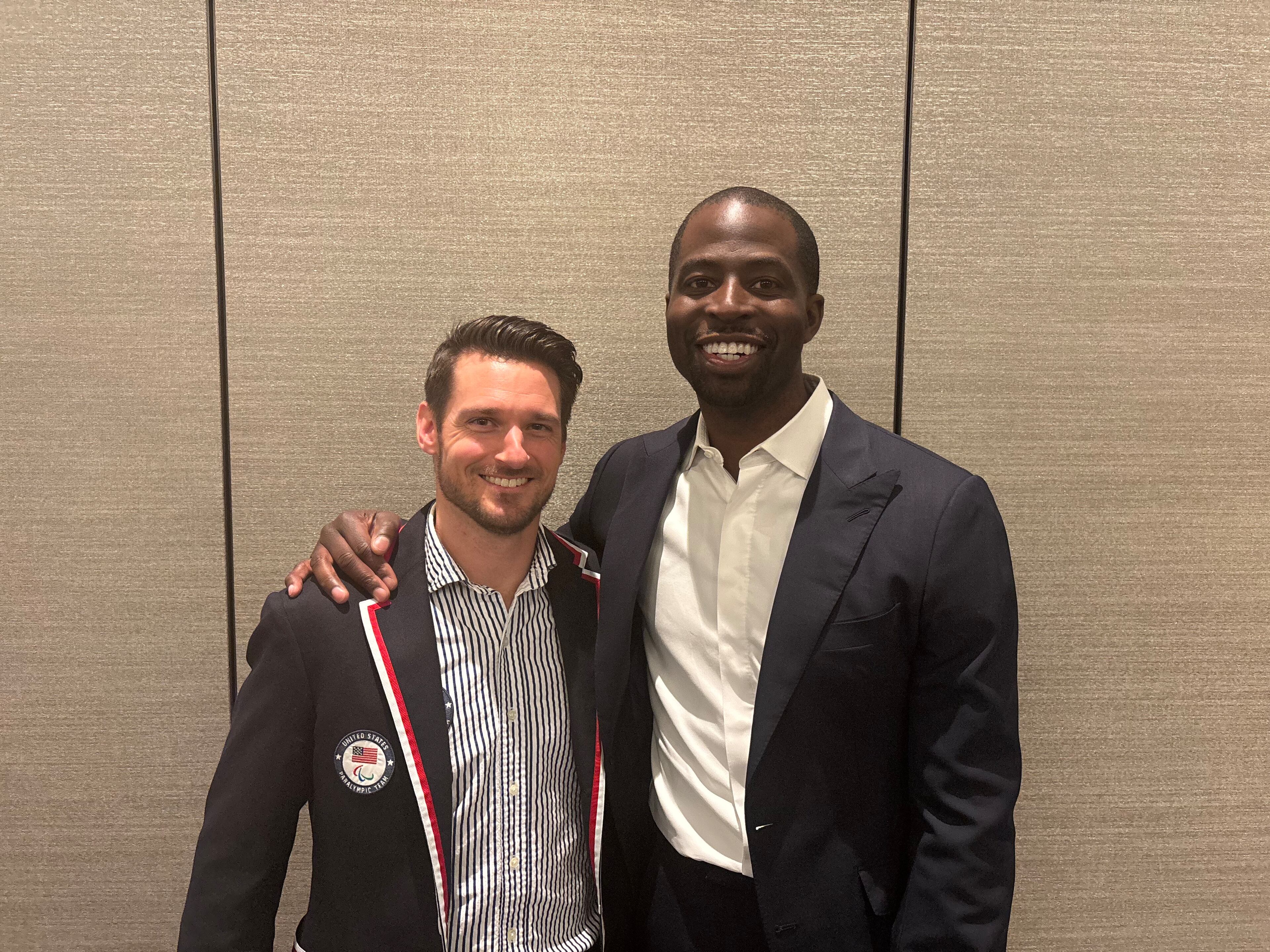 Four-time Paralympian Jarryd Wallace (left) and former Georgia Bulldogs wide receiver Mohamed Massaquoi. They have become the faces of So Every BODY Can Move, a national disability rights organization. (Photo by Jack Leo/The Atlanta Journal-Constitution)