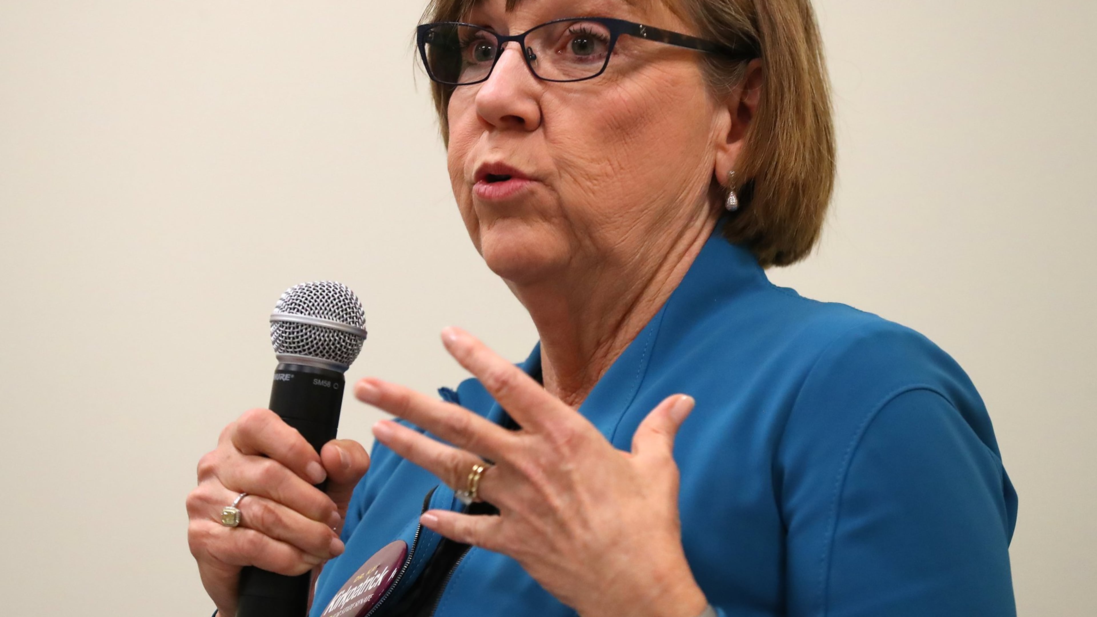 Kay Kirkpatrick participates in a debate for the open state Senate seat that was held by Judson Hill at the East Cobb Library on Wednesday, April 12, 2017, in Marietta. Curtis Compton/ccompton@ajc.com