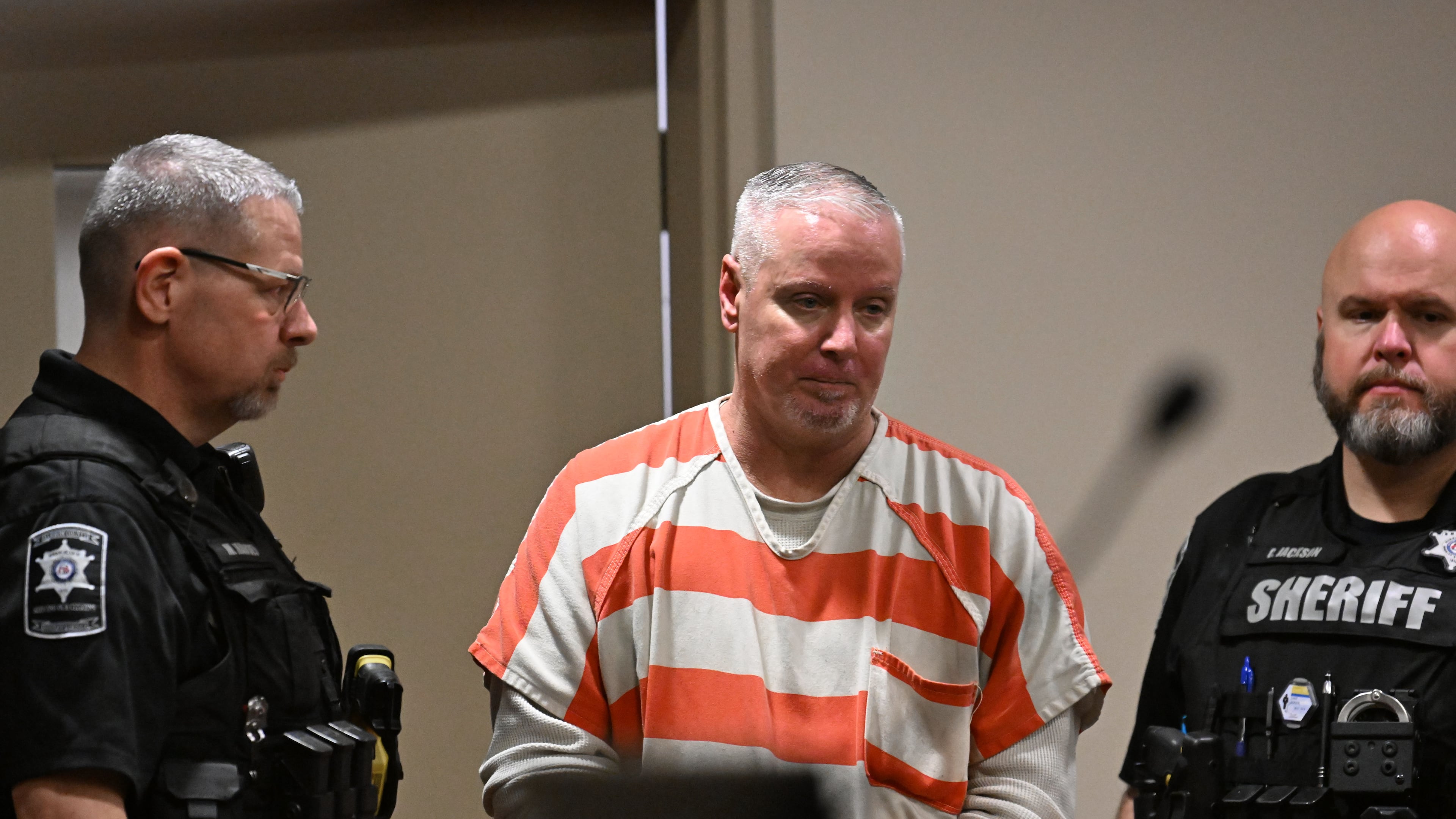 Colin Gray, father of Apalachee High School shooter Colt Gray, enters the courtroom during his sentencing hearing at Barrow County Superior Court on Thursday, July 30, 2026, in Winder. (Hyosub Shin/AJC)