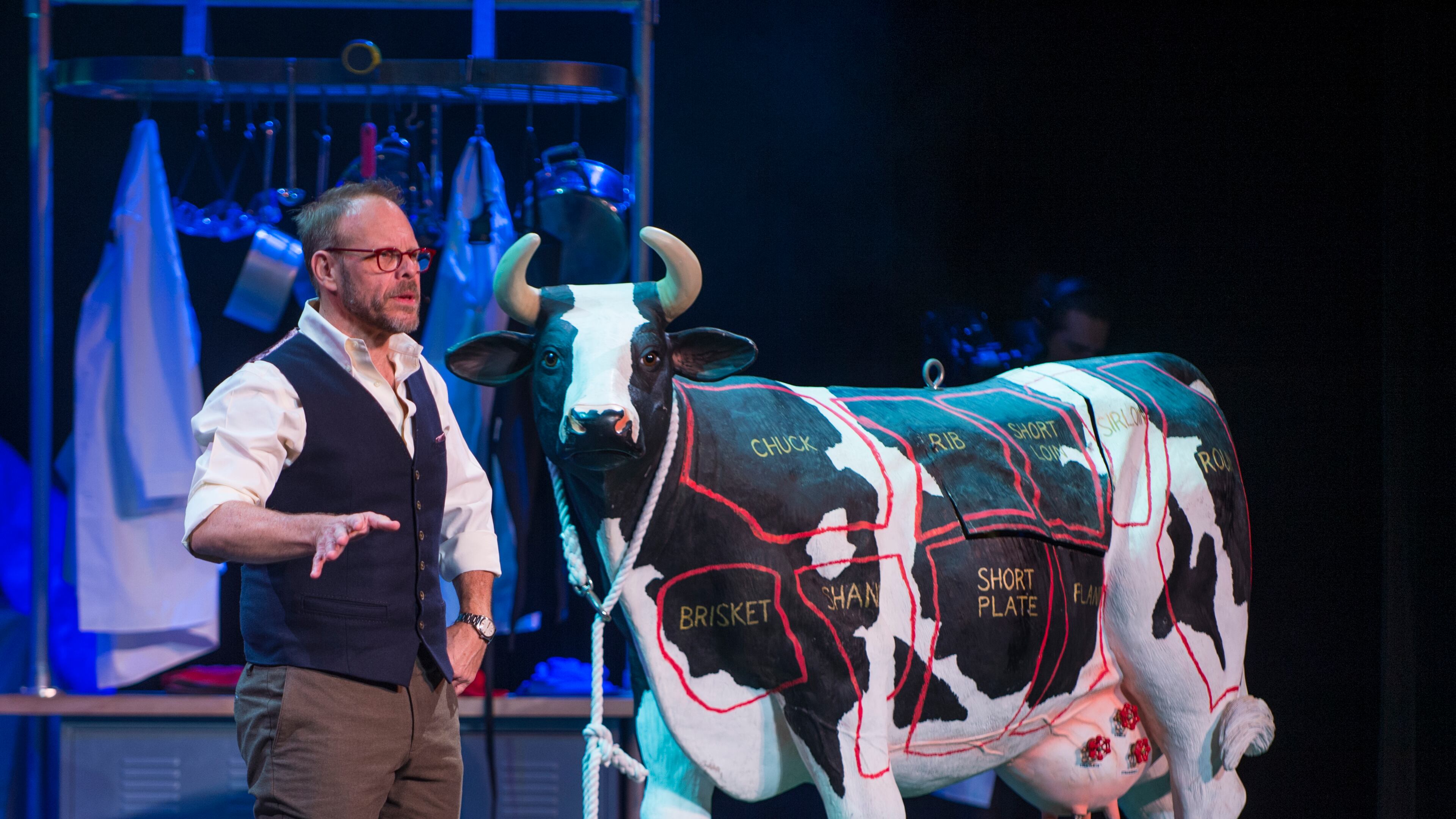 Alton Brown's live show is a family-friendly presentation that incorporates music, cooking demos and nutritional info. Photos: David Allen Alton Brown's live show is a family-friendly presentation that incorporates music, cooking demos and nutritional info. Photos: David Allen