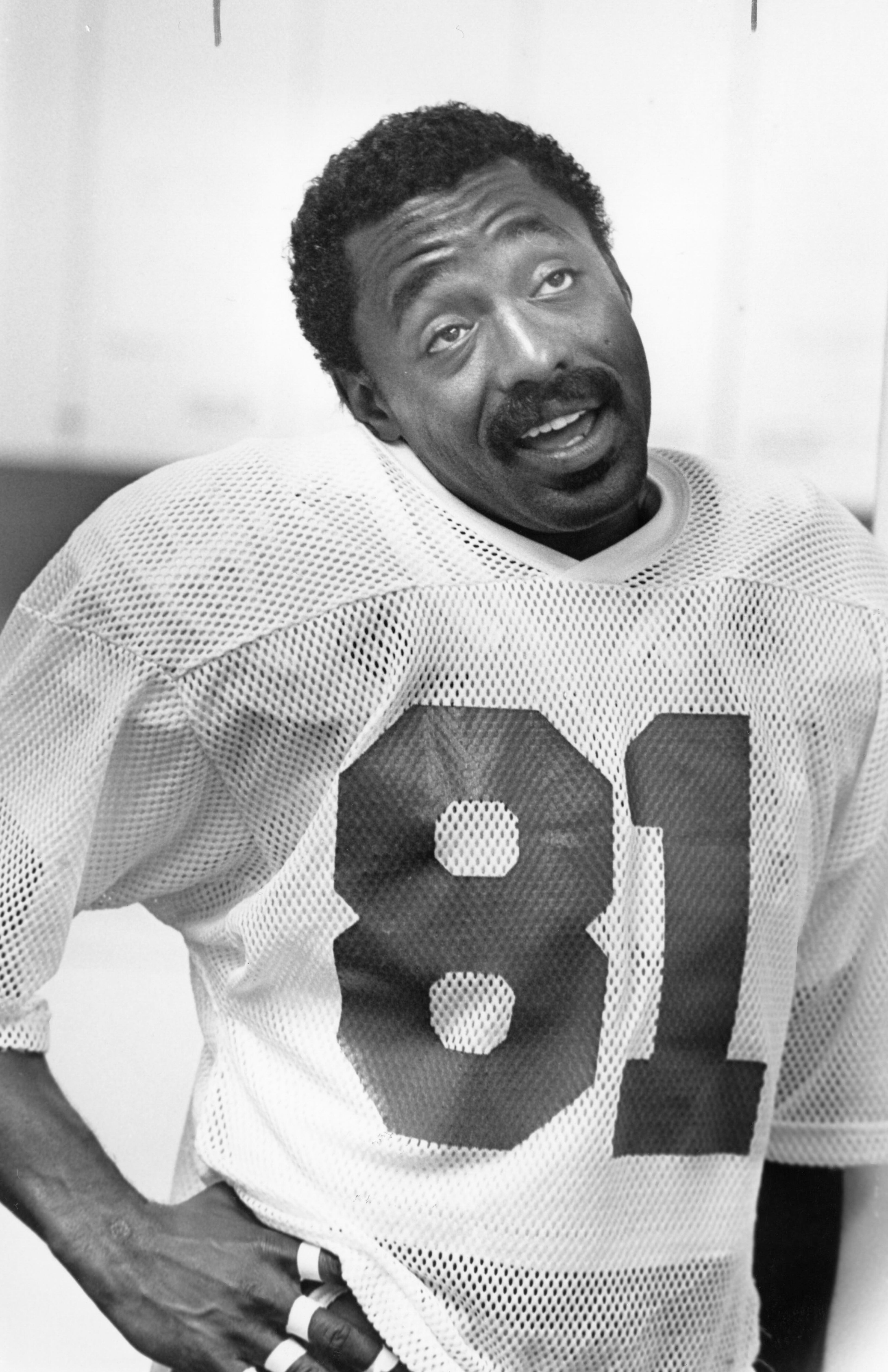 Former Atlanta Falcons receiver Billy 'White Shoes' Johnson is interviewed in 1985. AJC file photo