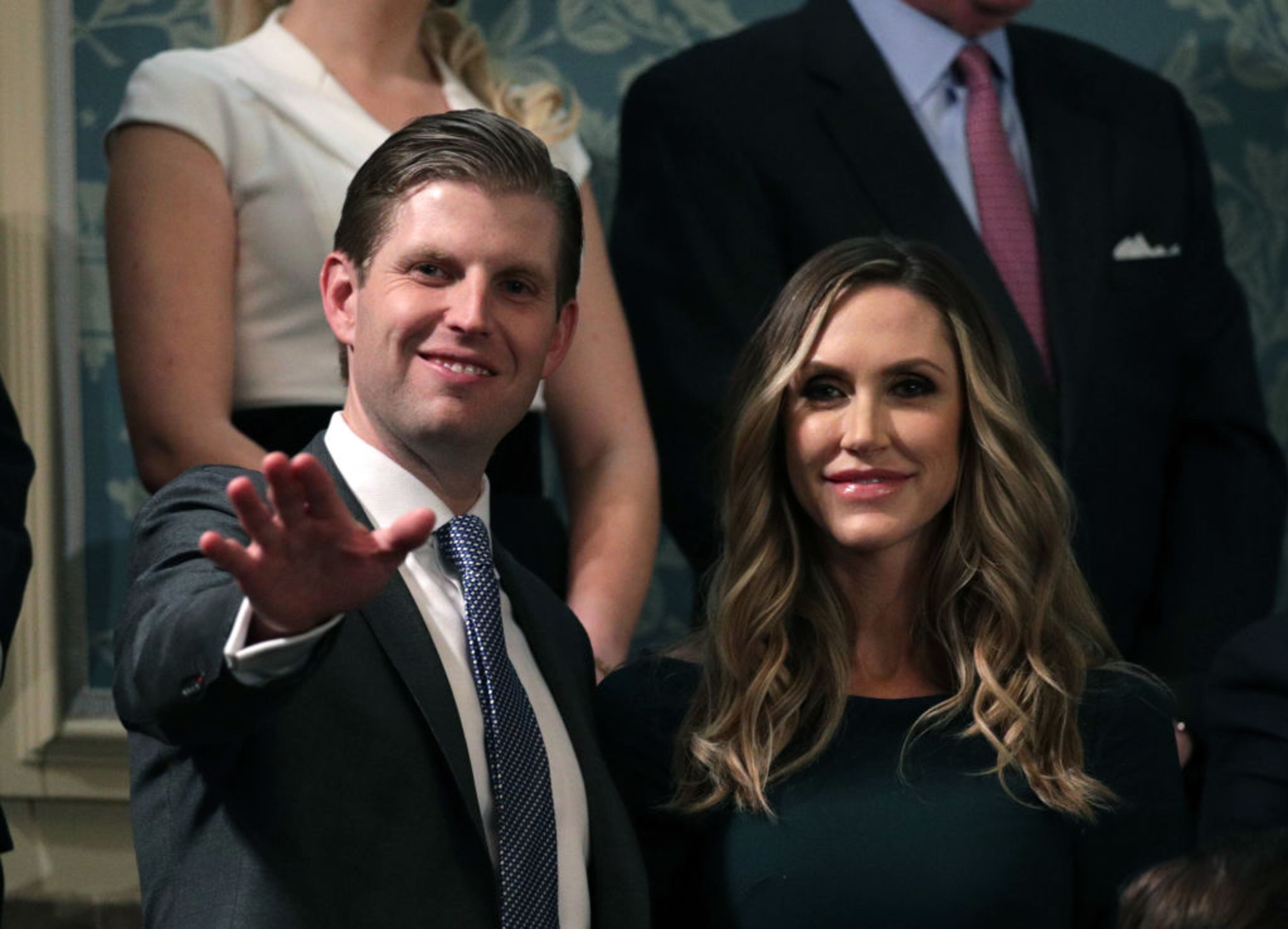 WASHINGTON, DC - JANUARY 30: Eric Trump and Lara Trump attend the State of the Union address in the chamber of the U.S. House of Representatives January 30, 2018 in Washington, DC. This is the first State of the Union address given by U.S. President Donald Trump and his second joint-session address to Congress. (Photo by Alex Wong/Getty Images)