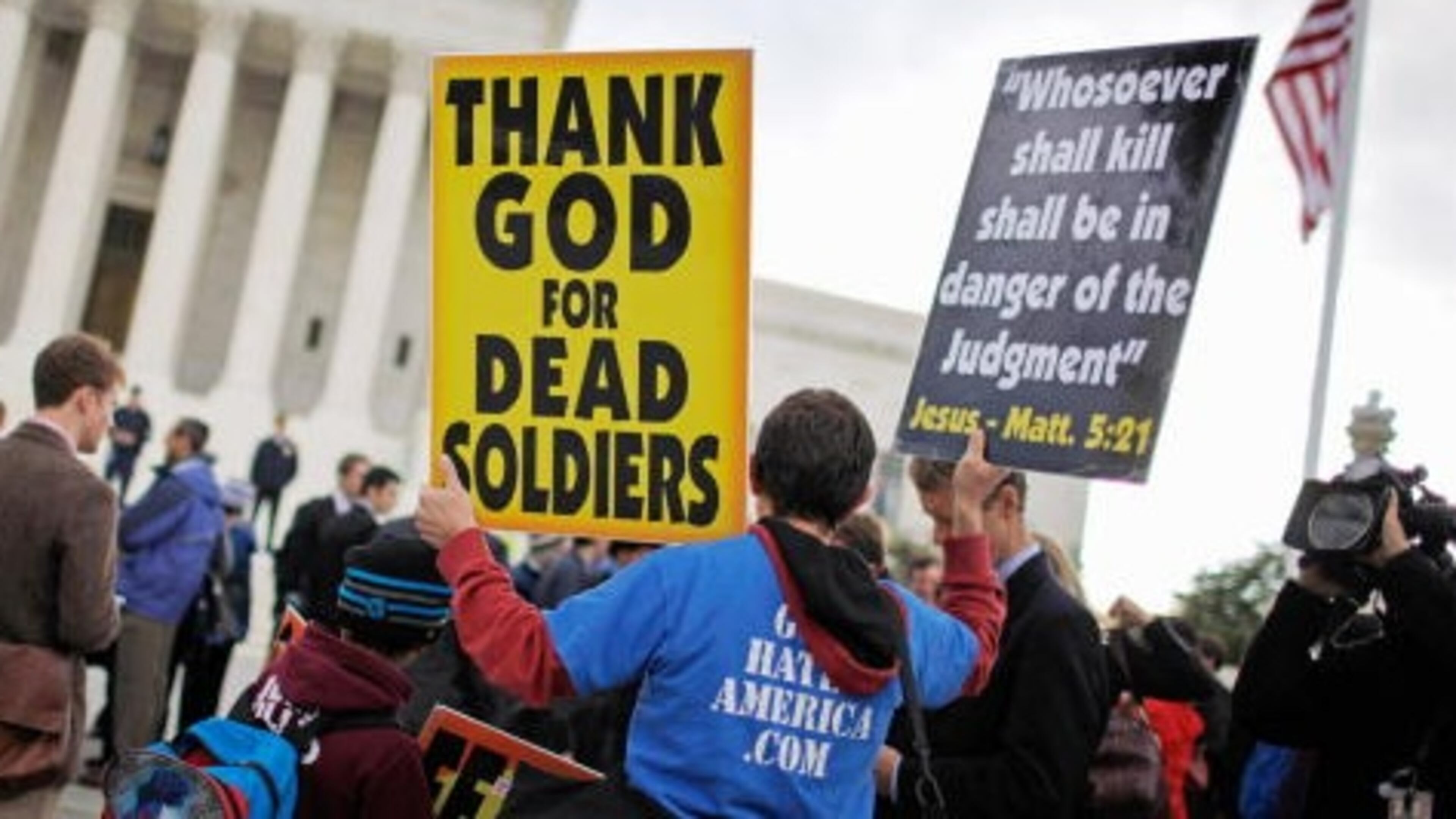 Protesters with Westboro Baptist Church seen in this file photo.