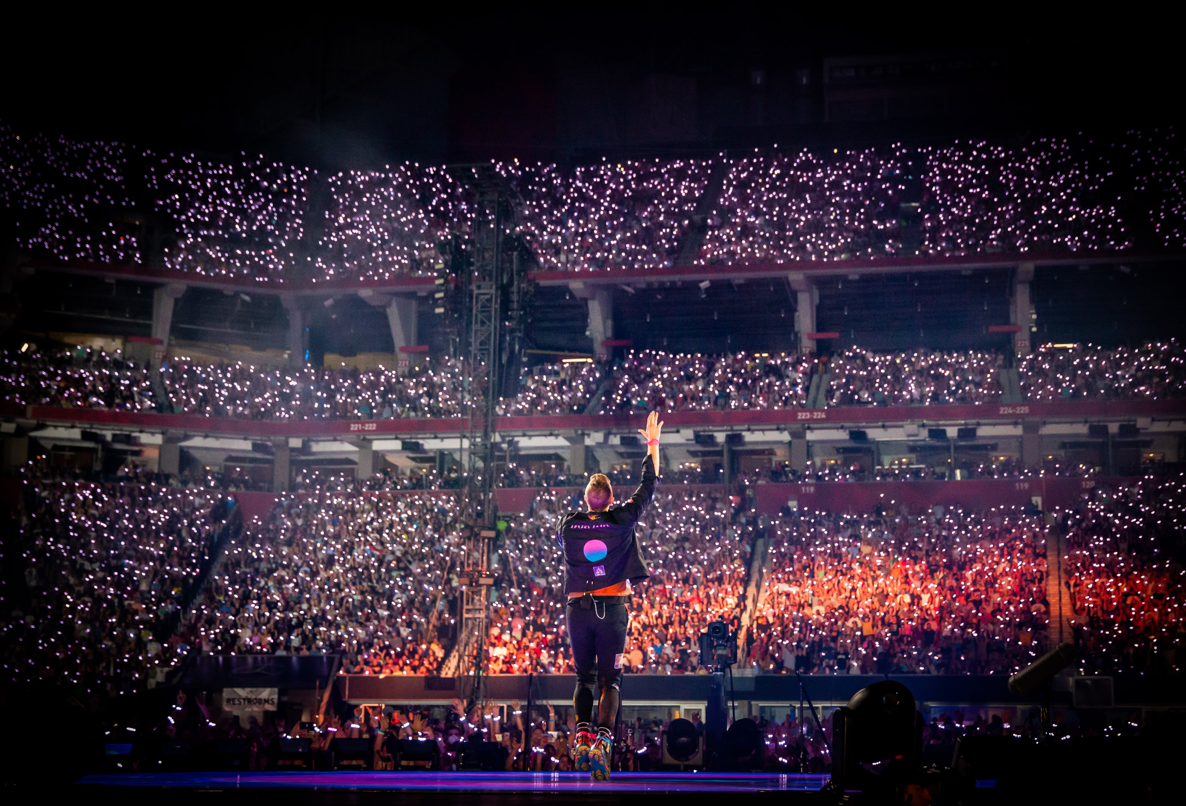 Coldplay wows a packed Mercedes-Benz Stadium on the Music of the Spheres World Tour stop in Atlanta on Saturday night, June 11, 2022. (Ryan Fleisher for The Atlanta Journal-Constitution)