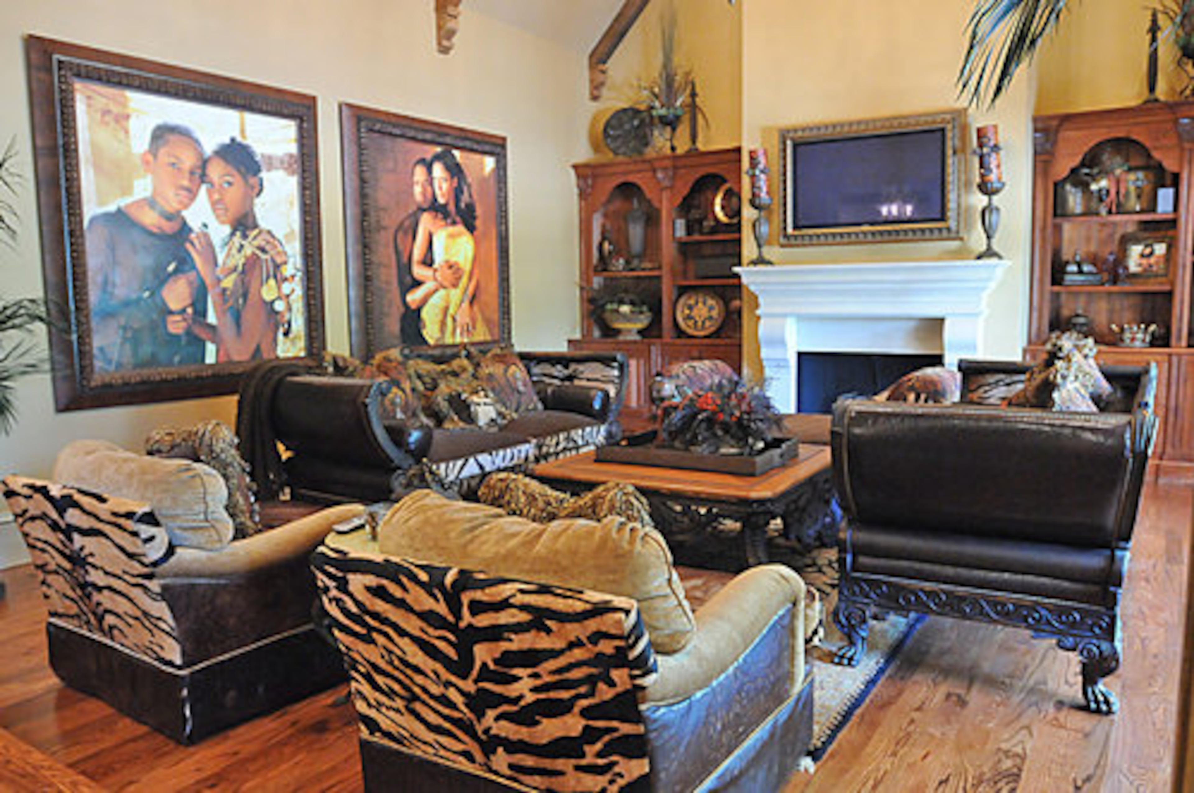 All of the plasma televisions are framed with quality framing materials to complement each room's decor.