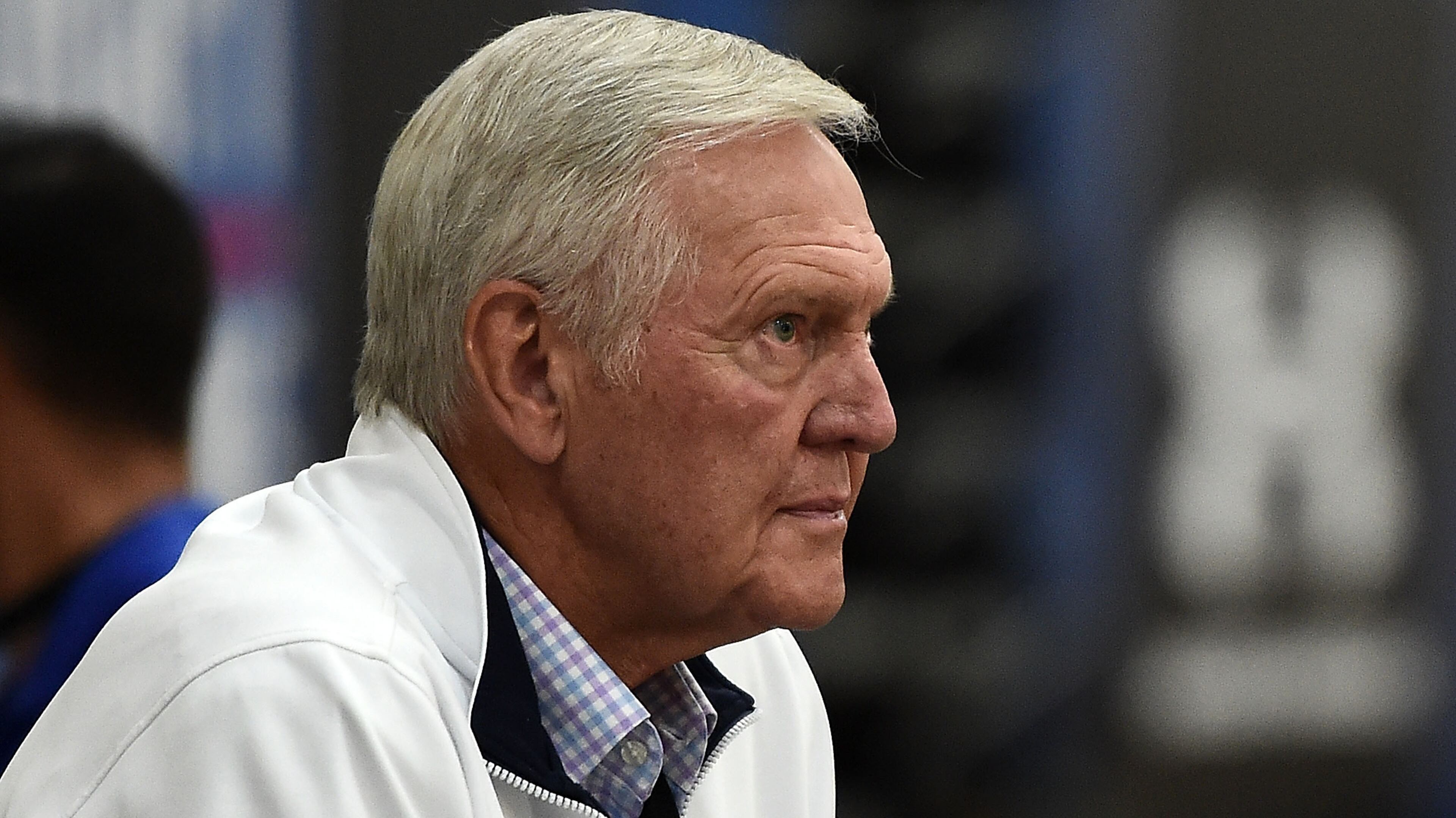 NBA Hall of Famer and current executive board member of the Golden State Warriors Jerry West watches action during Day Two of the NBA Draft Combine at Quest MultiSport Complex on May 12, 2017 in Chicago, Illinois. (Photo by Stacy Revere/Getty Images)