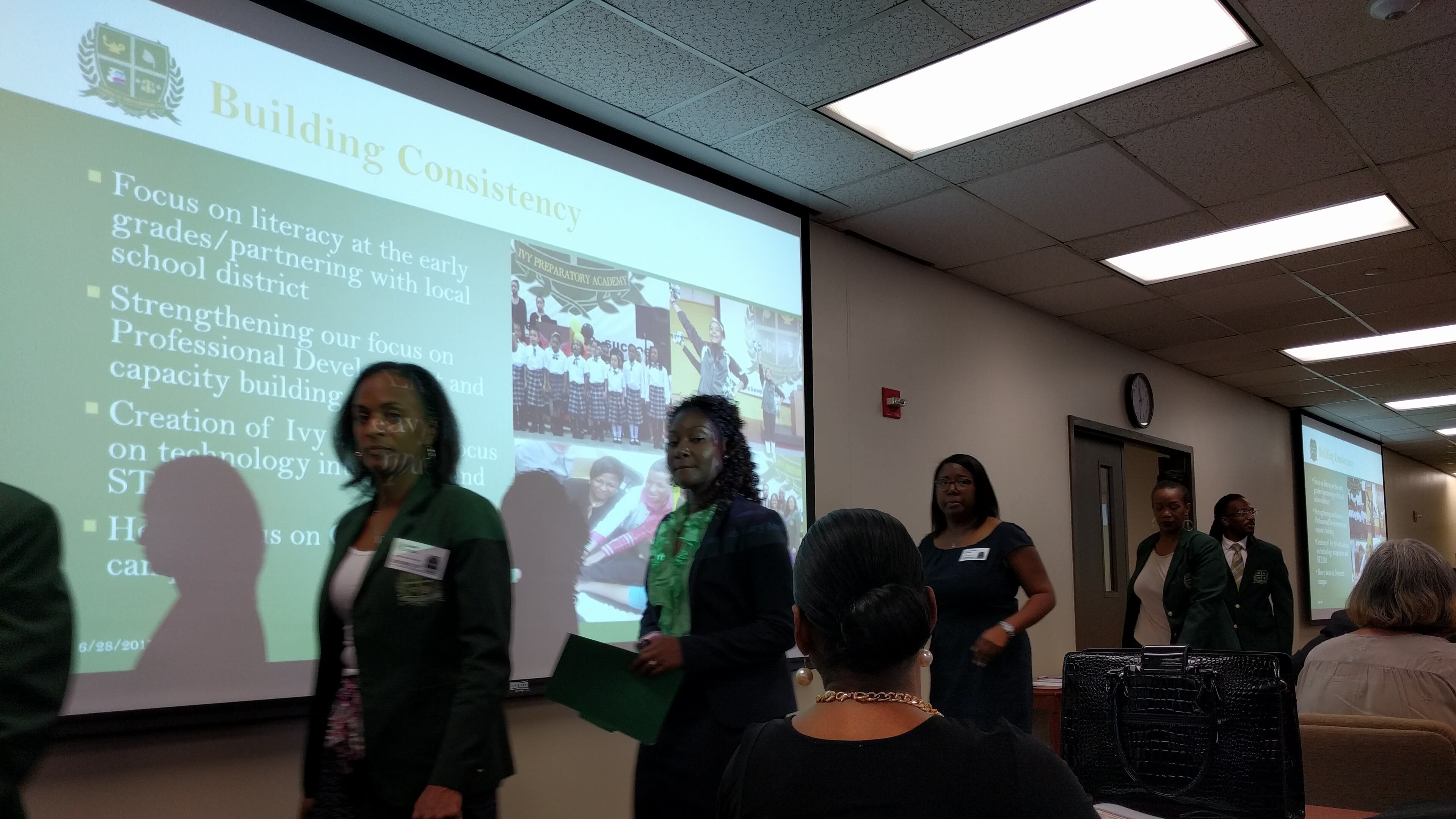 Charter school leaders updating the State Charter Schools Commission on their performance in 2017.