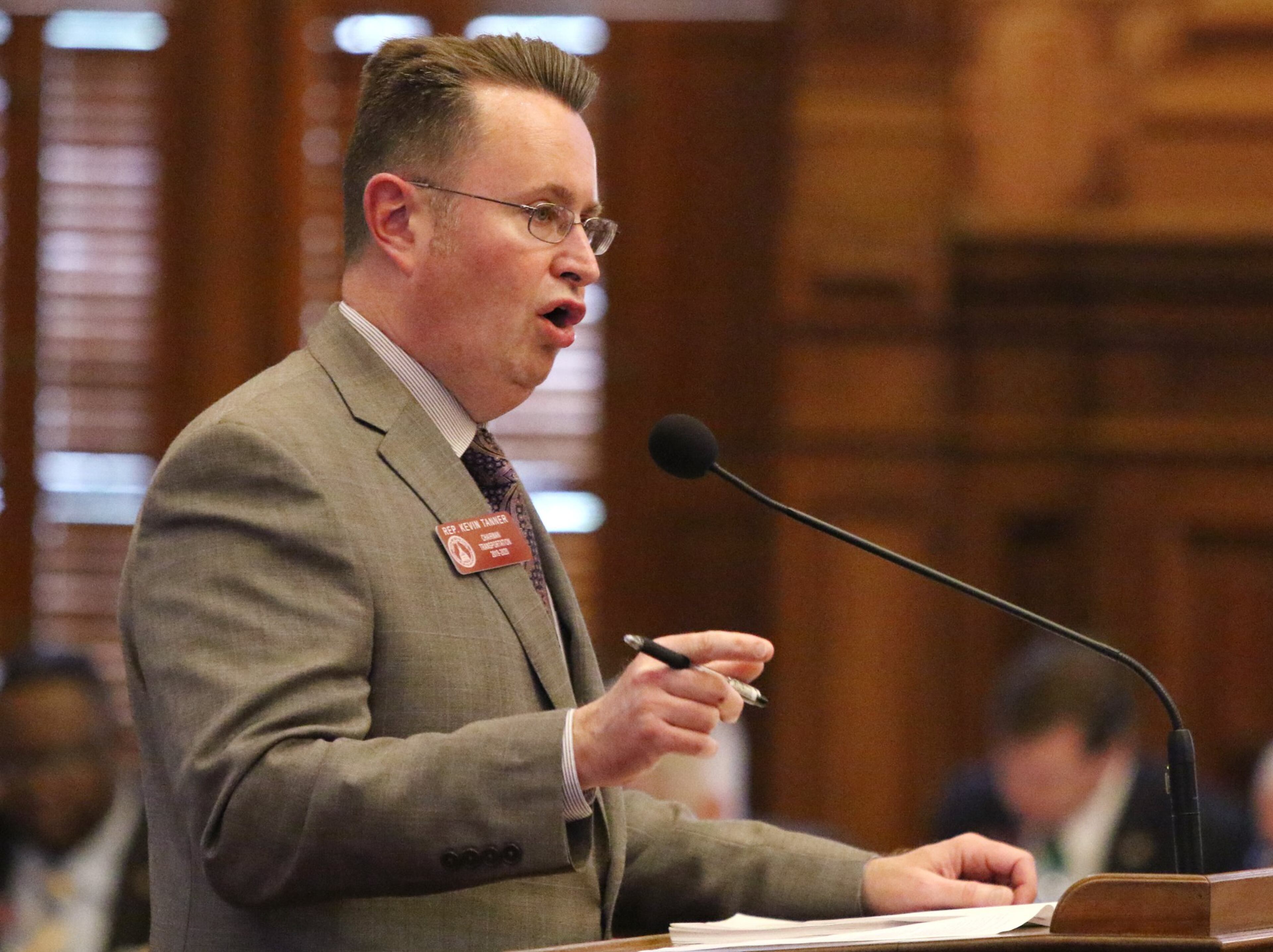 Republican state Rep. Kevin Tanner presents proposed legislation at the state Capitol in Atlanta on March 7, 2019. EMILY HANEY / AJC.com