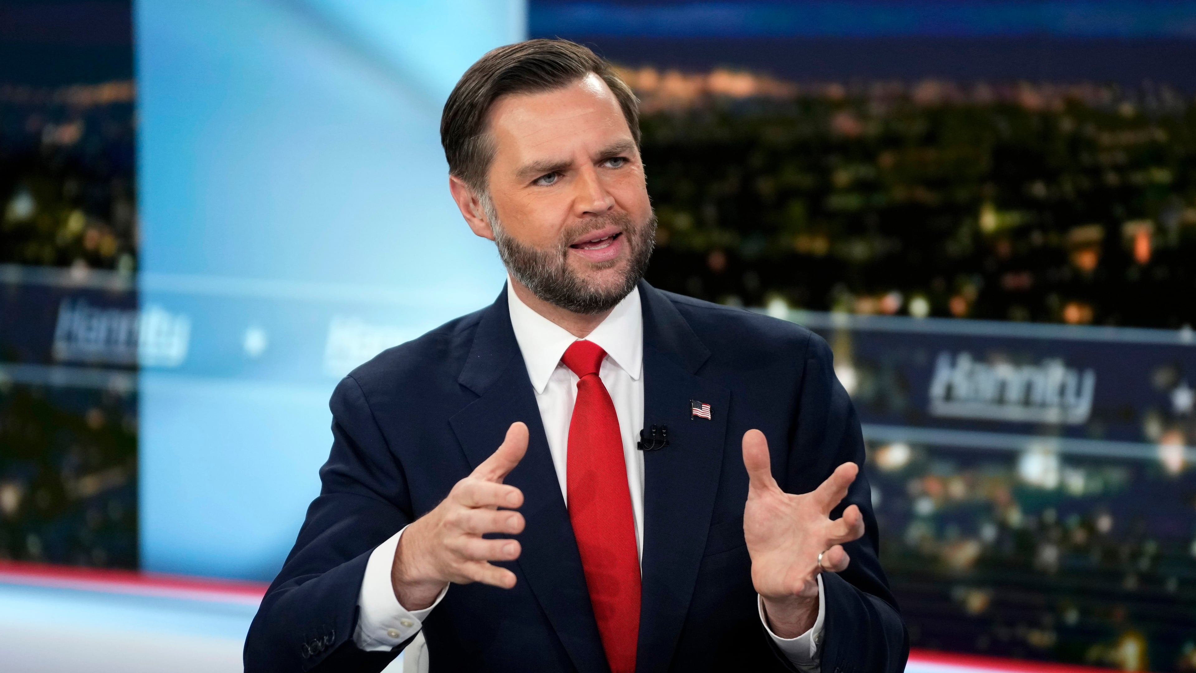 Vice President JD Vance appears on "Hannity" on Monday, June 15, 2026, in New York. (Photo by Charles Sykes/Invision/AP)