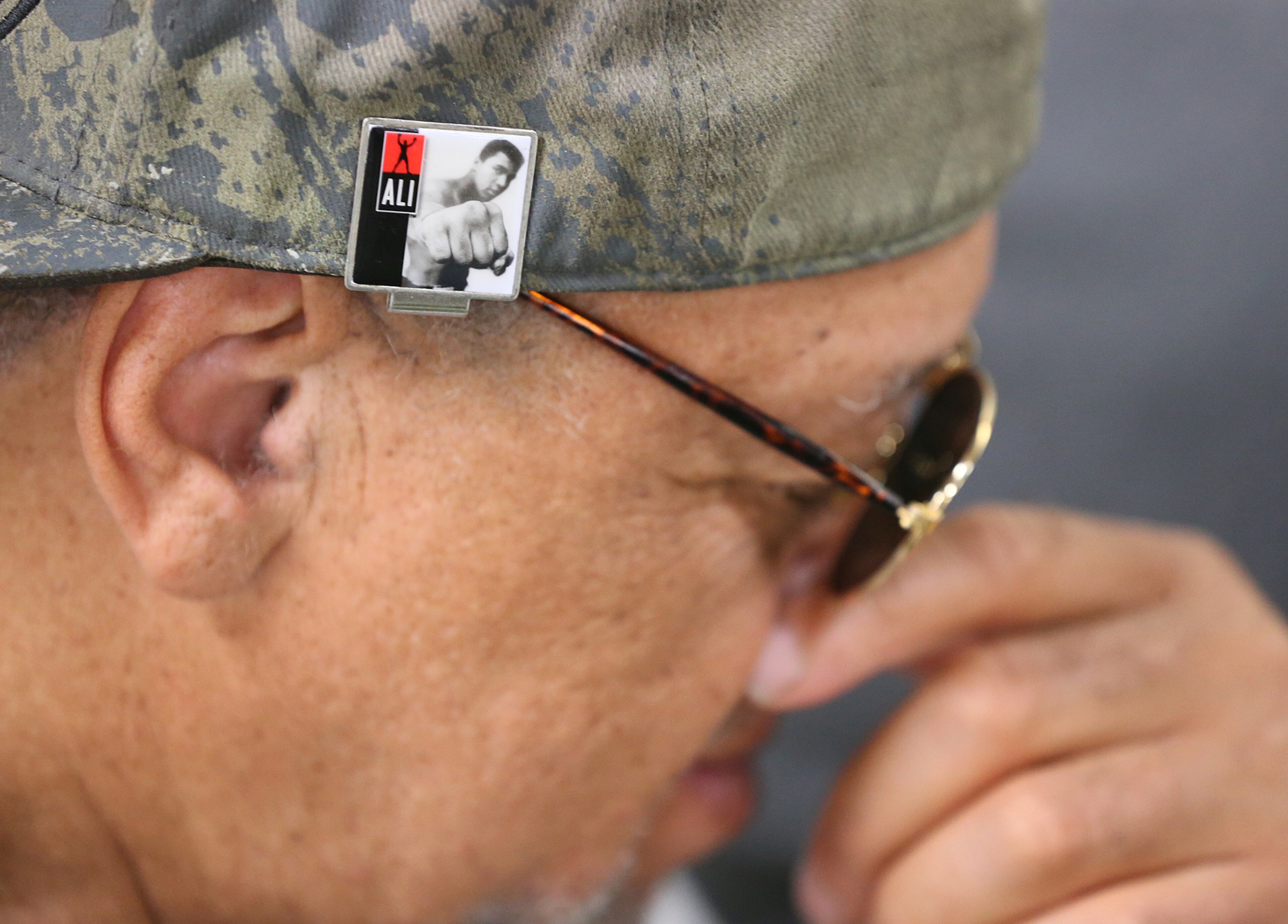 Winston Muhammad, of Atlanta, gathers his thoughts reflecting on the life of Muhammad Ali during an interfaith memorial service at the Atlanta Masjid of Al-Islam on Thursday, June 9, 2016, in Atlanta. Curtis Compton / ccompton@ajc.com