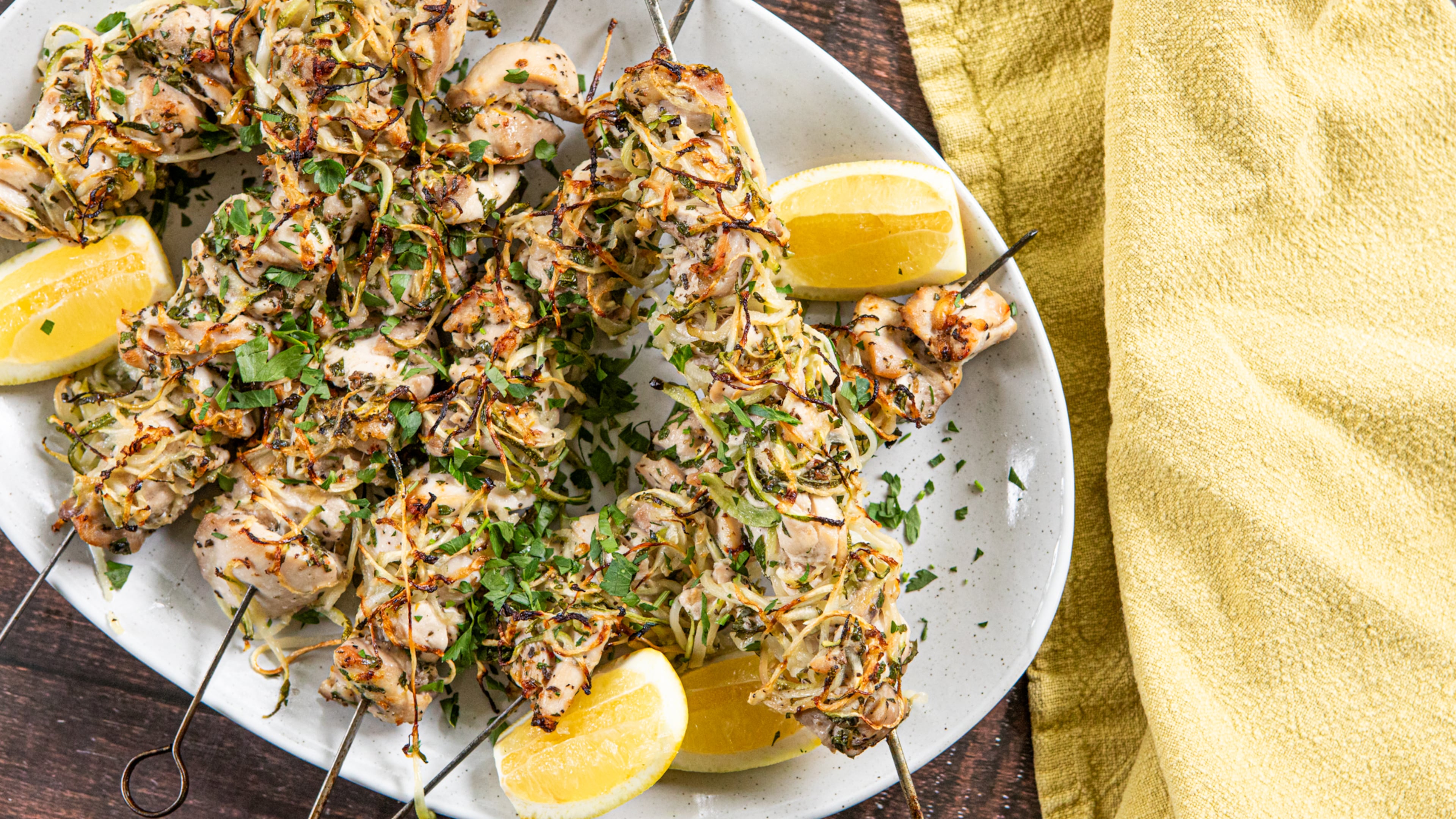 Thighs work better than leaner parts when making chicken and zucchini kebabs. (Aaliyah Man for the AJC/food styling by Kate Williams)