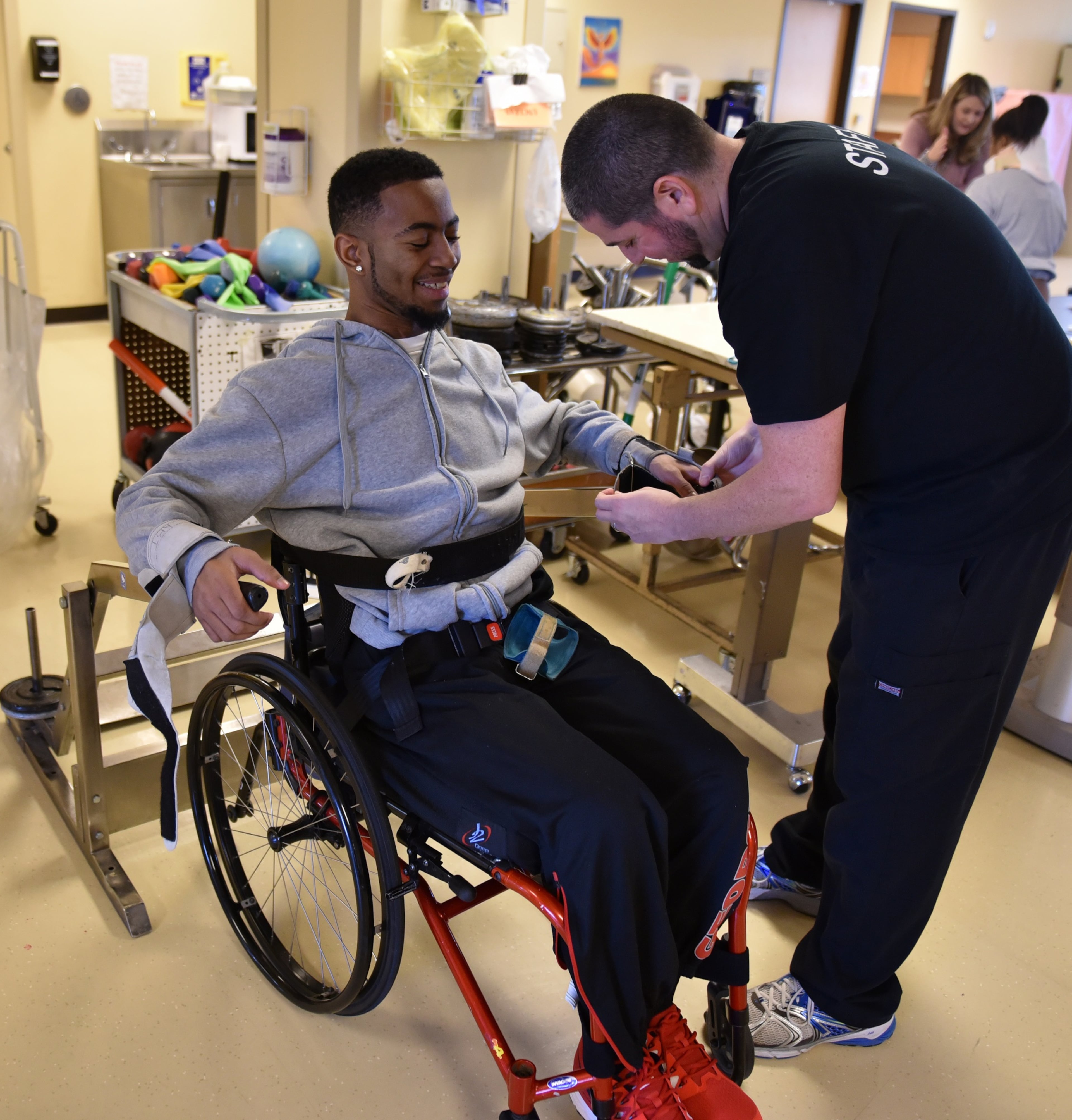 Southern football player Devon Gales is rehabbing at the Shepard Center after suffering a spinal injury in a early season game against Georgia. BRANT SANDERLIN/BSANDERLIN@AJC.COM