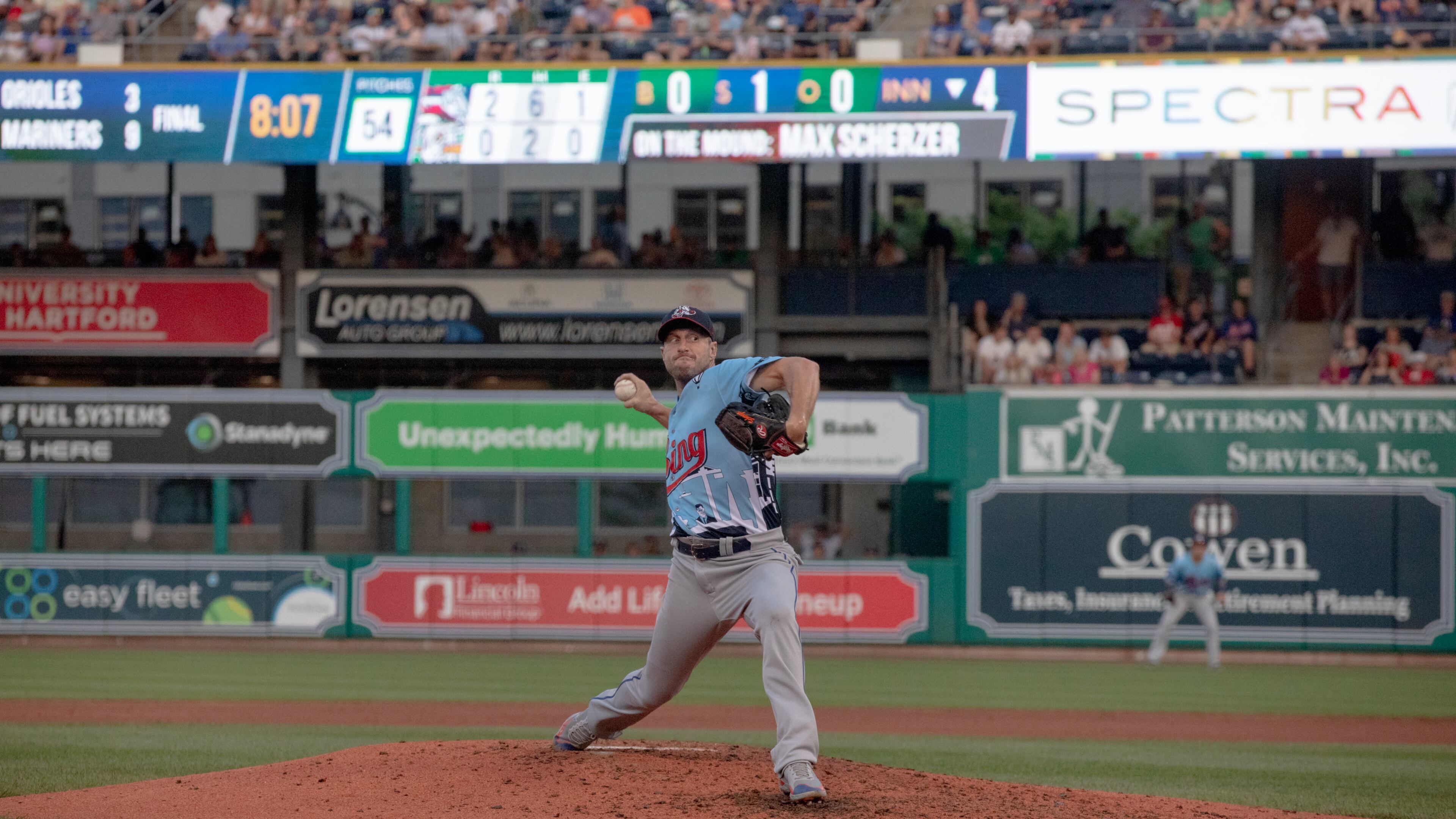 Max Scherzer had a rehab start with Binghamton Rumble Ponies on Wednesday and is set to rejoin the Mets soon. (Yehyun Kim/The New York Times)