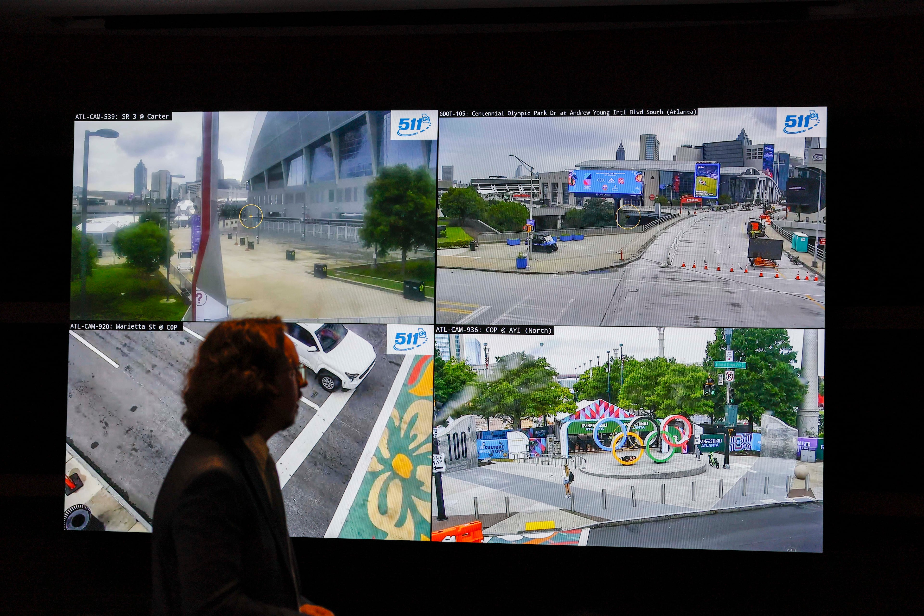 GDOT State Traffic Engineer Samuel Harris addresses the press, explaining the traffic engineering efforts planned for the World Cup, including the use of additional personnel at the Incident Management Room in the Transportation Management Center on Wednesday, June 10, 2026.
(Miguel Martinez/AJC)